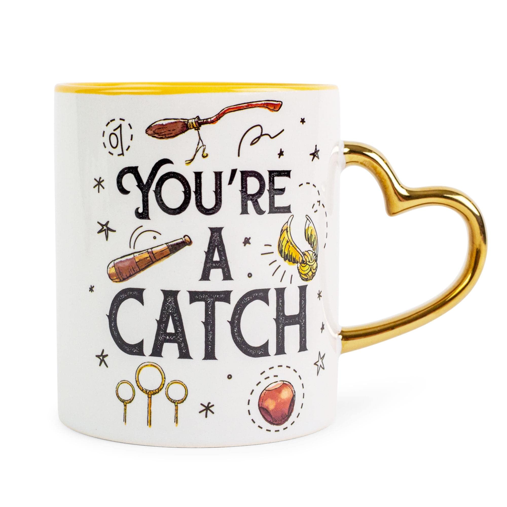 Harry Potter Quidditch Youre A Catch Sculpted Handle Ceramic Mug  14 Ounces