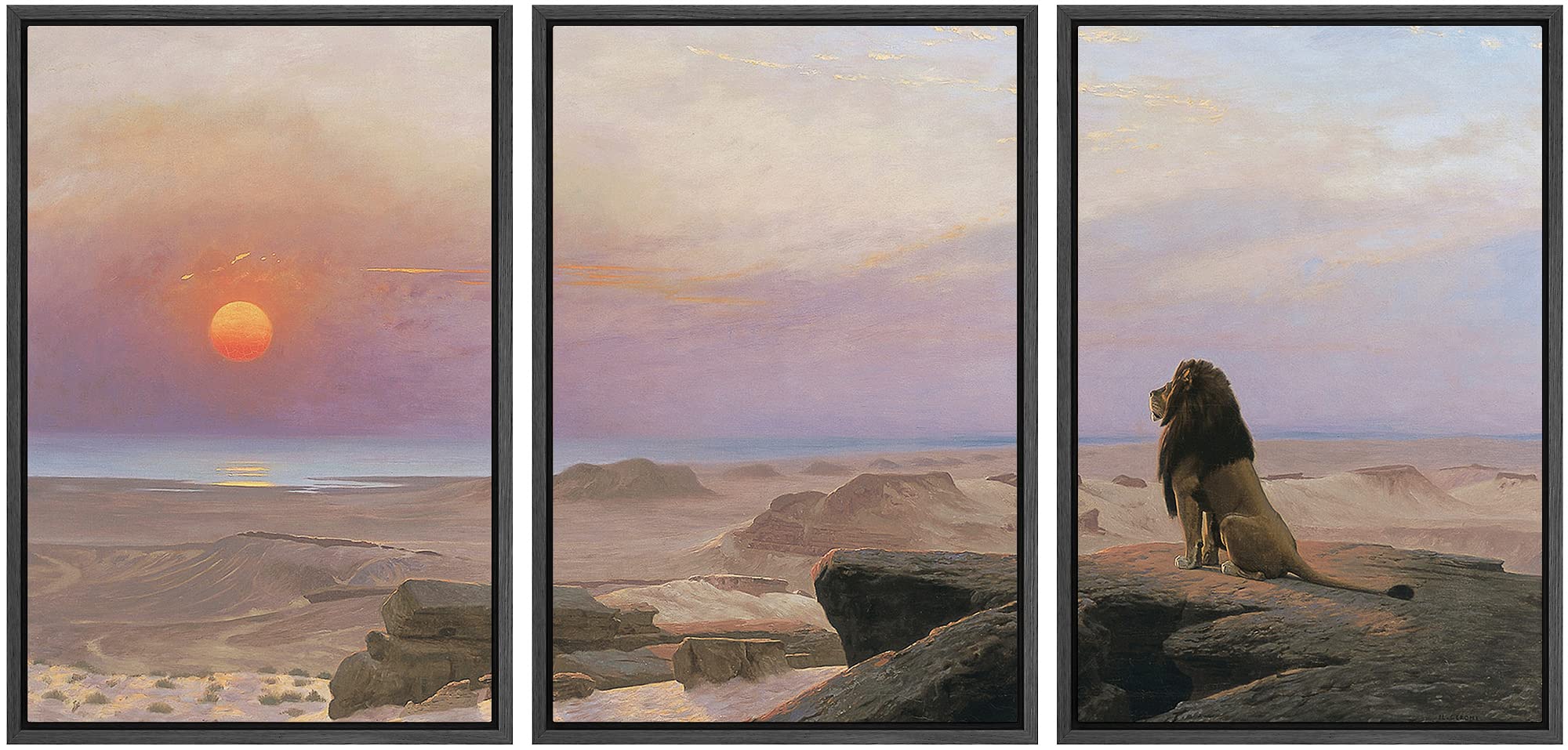 Wall26 Framed Canvas Print Wall Art Set The Two Majesties By Jean-Leon Gerome Cultural Historic Oil Painting Fine Art Reproducti