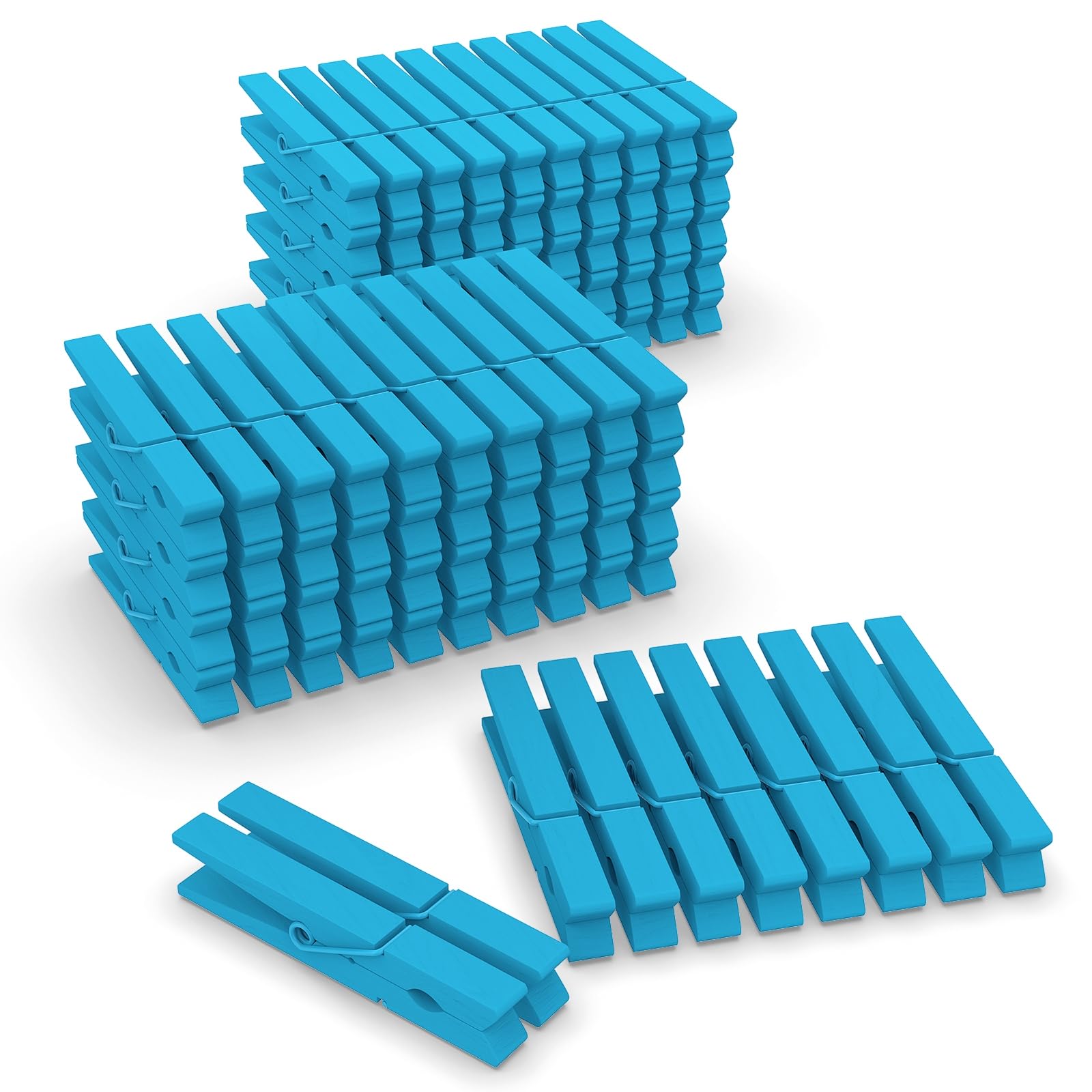 100 Pack Clothes Pins Wooden, 2.9 Inch Colored Clothespins Wood, Close Pins For Crafts Decorations Classroom Hanging Pictures, W