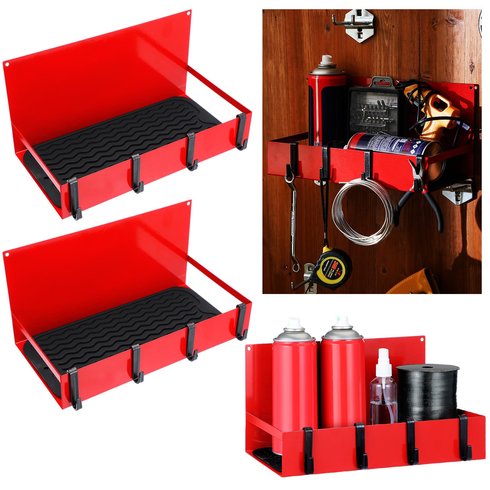 Lineshading 3 Pack Magnetic Spice Rack For Refrigerator 20 Lb Capacity Hanging Magnetic Shelf Heavy Duty Metal Fridge Magnet Org