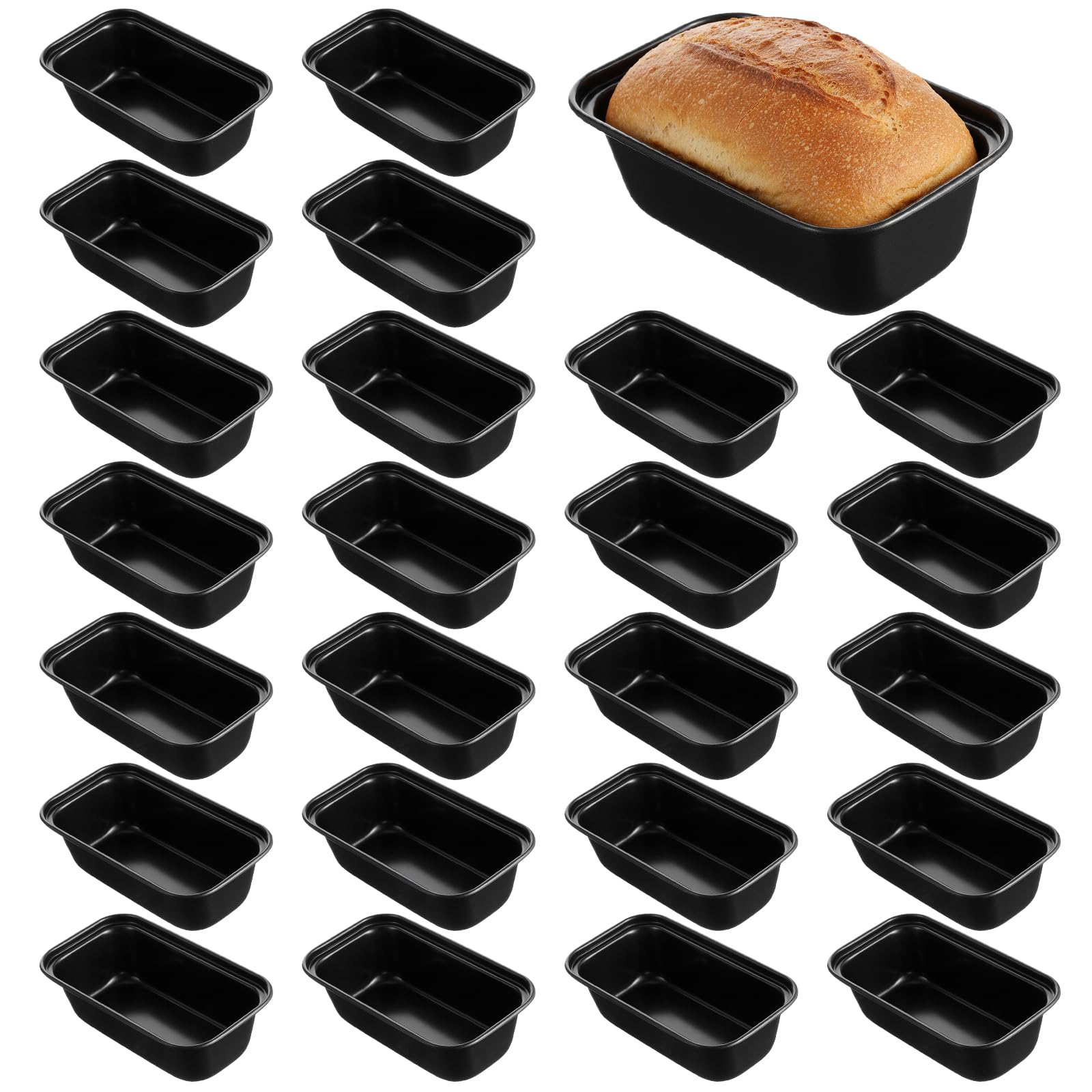 Meyeyaia 24 Pcs Mini Loaf Pans for Baking Bread,Non Stick Small Loaf Pans Banana Bread Tins,6.1 x 3.35 x 1.77 Inches Nonstick Ti
