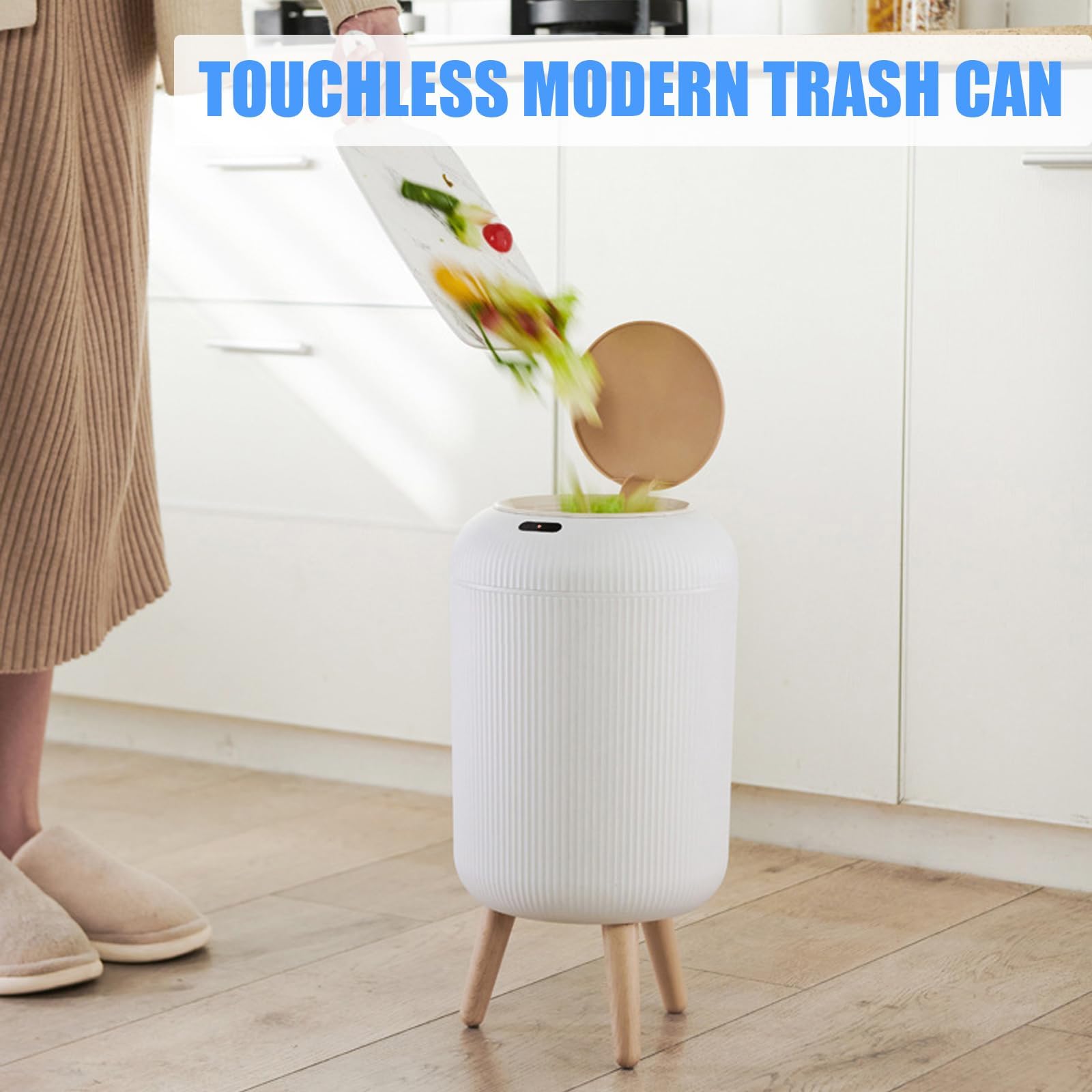 Uralfa Motion Sensor Trash Can With Lid, 3 Gallon / 11 L Automatic Bathroom Trash Can, Touchless Trash Bin, Smart Plastic Garbag