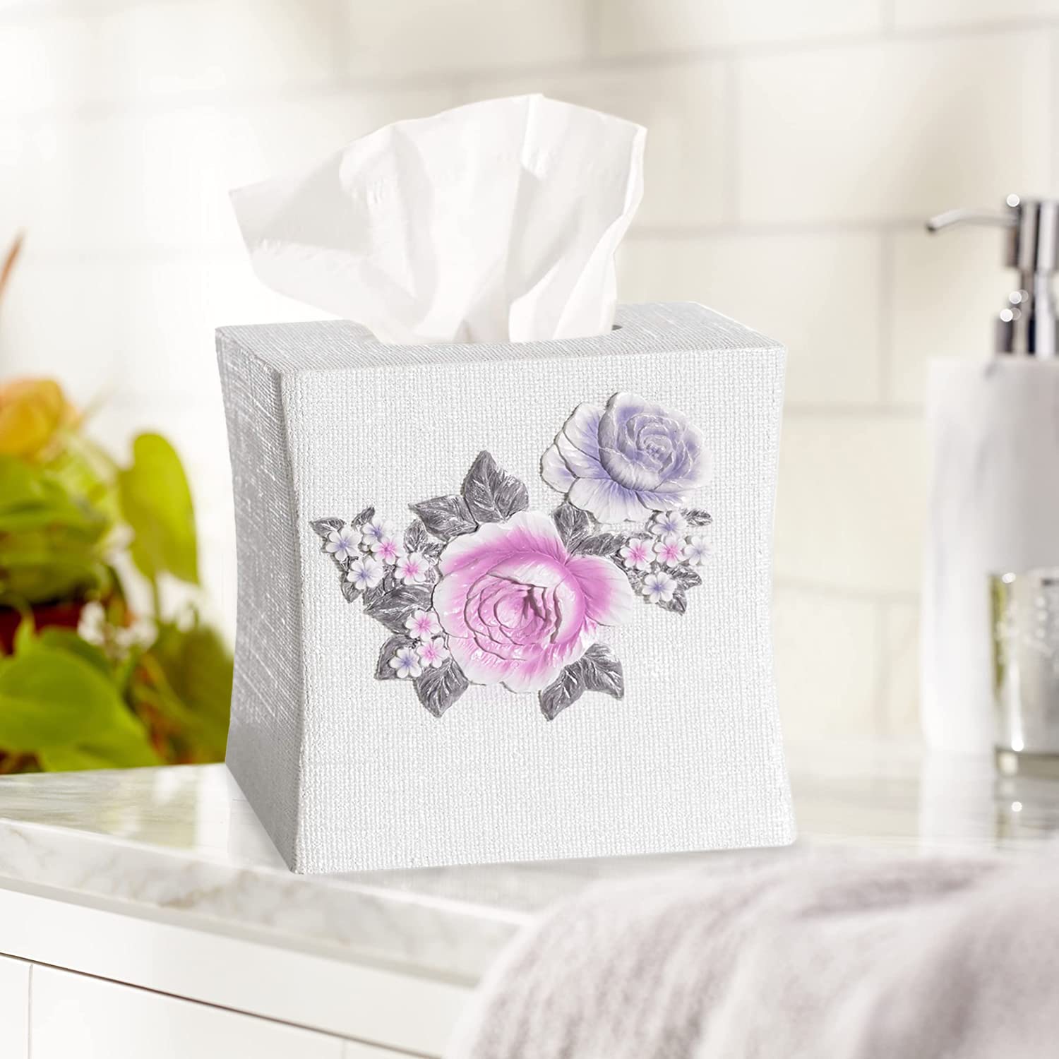 Popular Bath Tissue Box, Michelle Collection, 10X10, Lilac