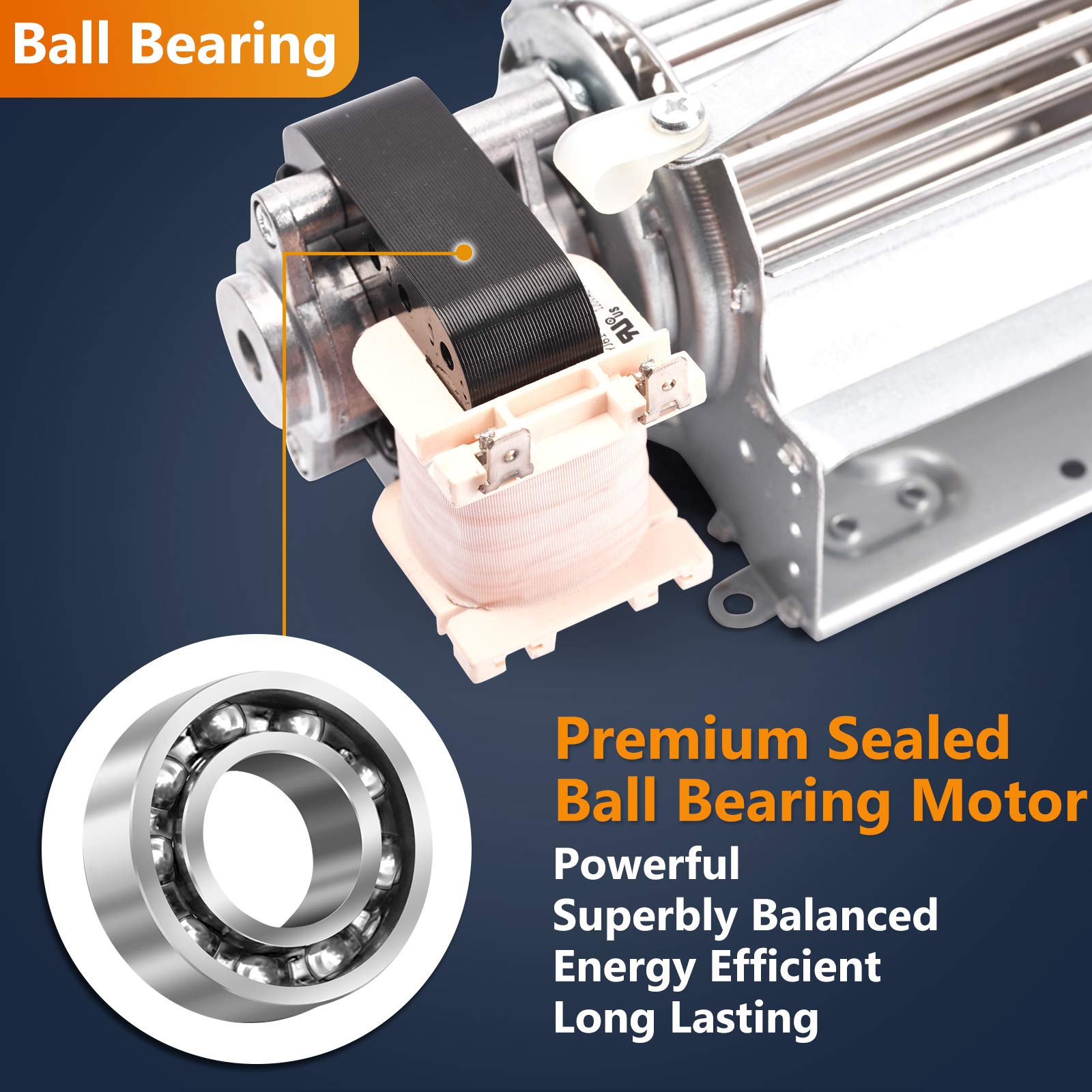 Criditpid Replacement Fireplace Blower Kit for Monessen, Majestic, Martin, Vermont Castings Fireplaces, BLOT BLOTMC Fireplace Bl