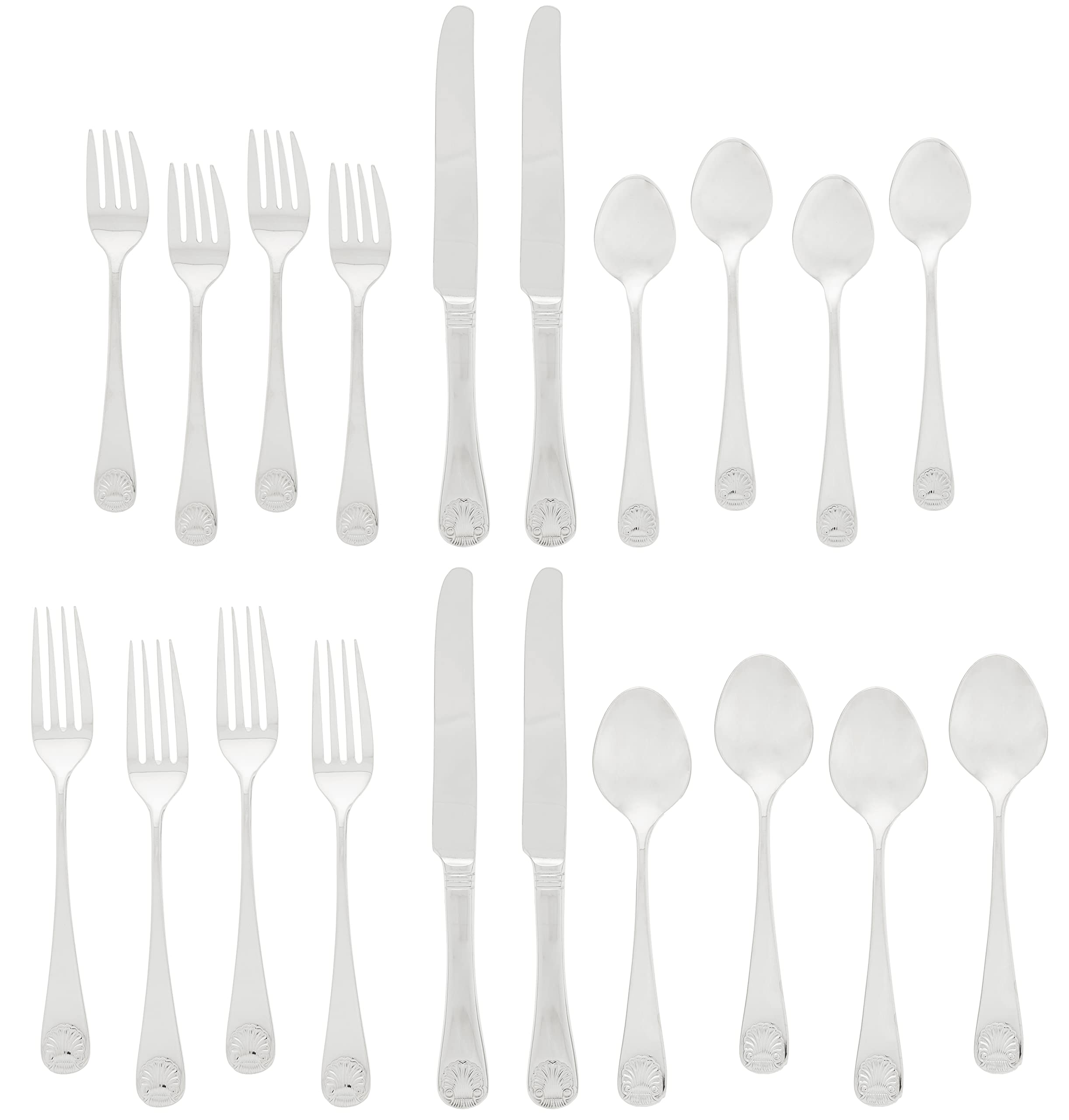 Ginkgo International 20-Piece Stainless Steel Flateware Place Setting , Service For 4