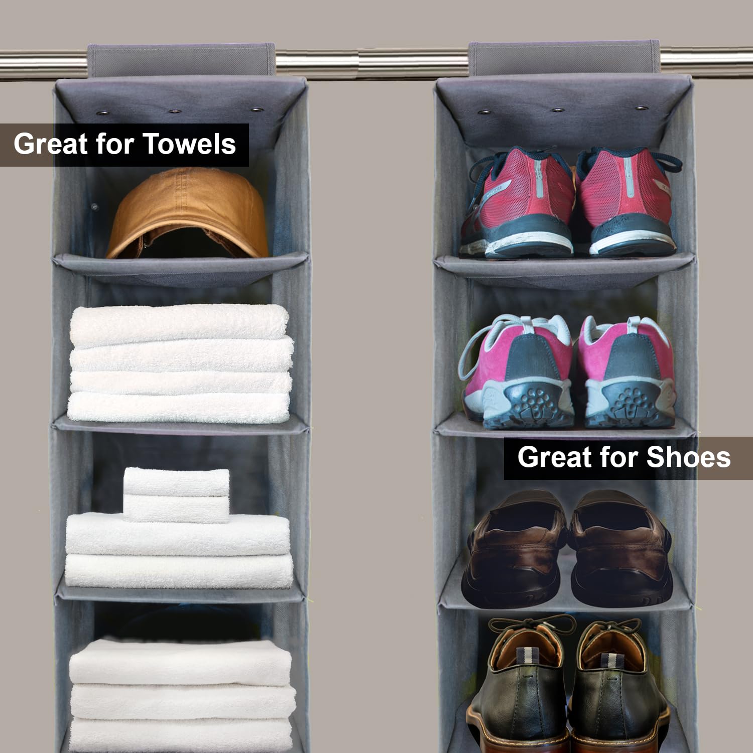Perfect Curve 11-Pocket Closet Cap Organizer. 11 Shelf Hanging Closet Hat Organizer For Baseball Caps - Hat Storage For Up To 10