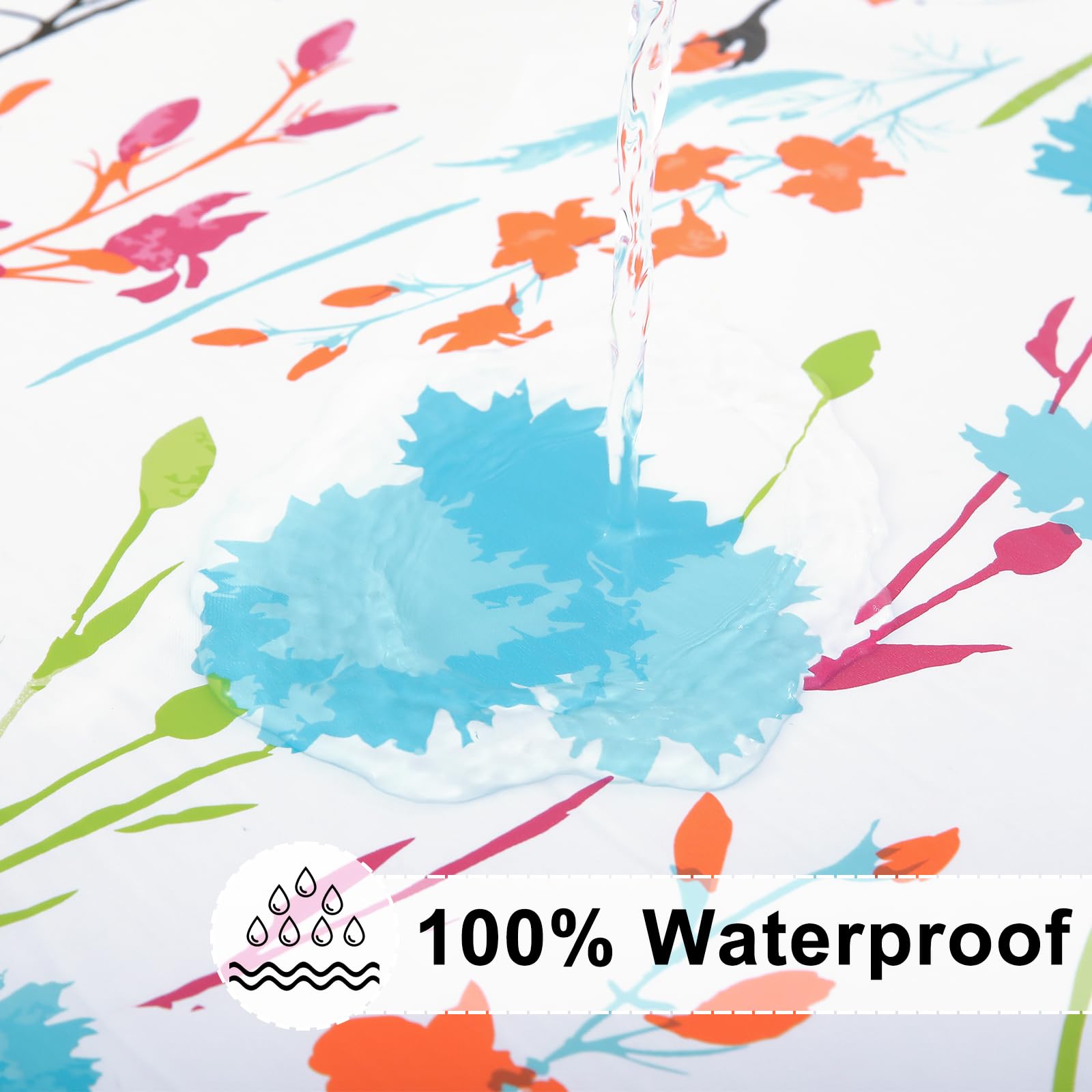 Misaya Rectangle Vinyl Tablecloth, Fitted Table Cover, 100% Waterproof, Elastic Edge, Flannel Backing, Plastic Table Cloth Fit 4