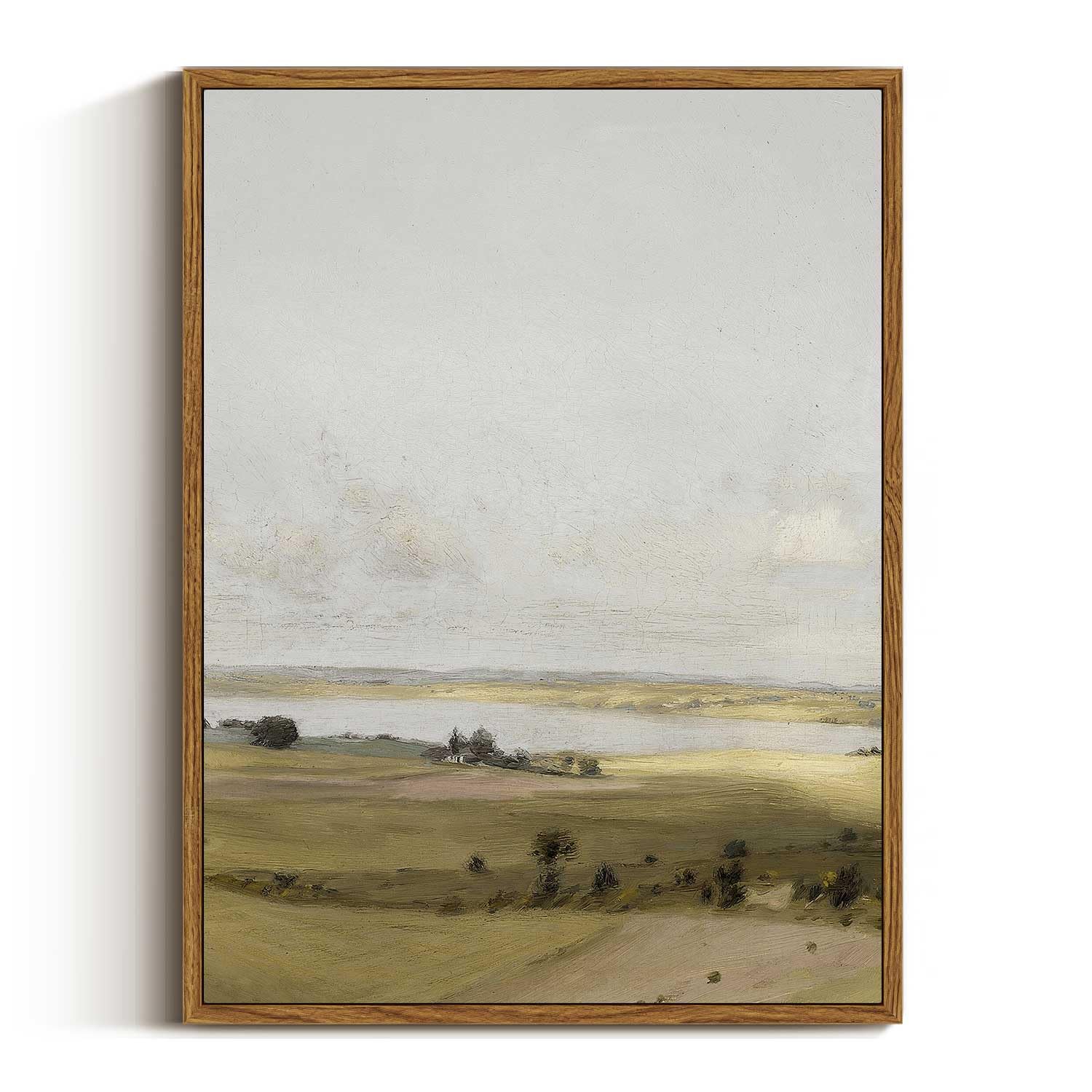 Viyyiea Nature Framed Wall Art, View Of Hilly Vintage Art Decor Room Aesthetic, 12X16 Inch Canvas Print Art, Farmhouse Landscape