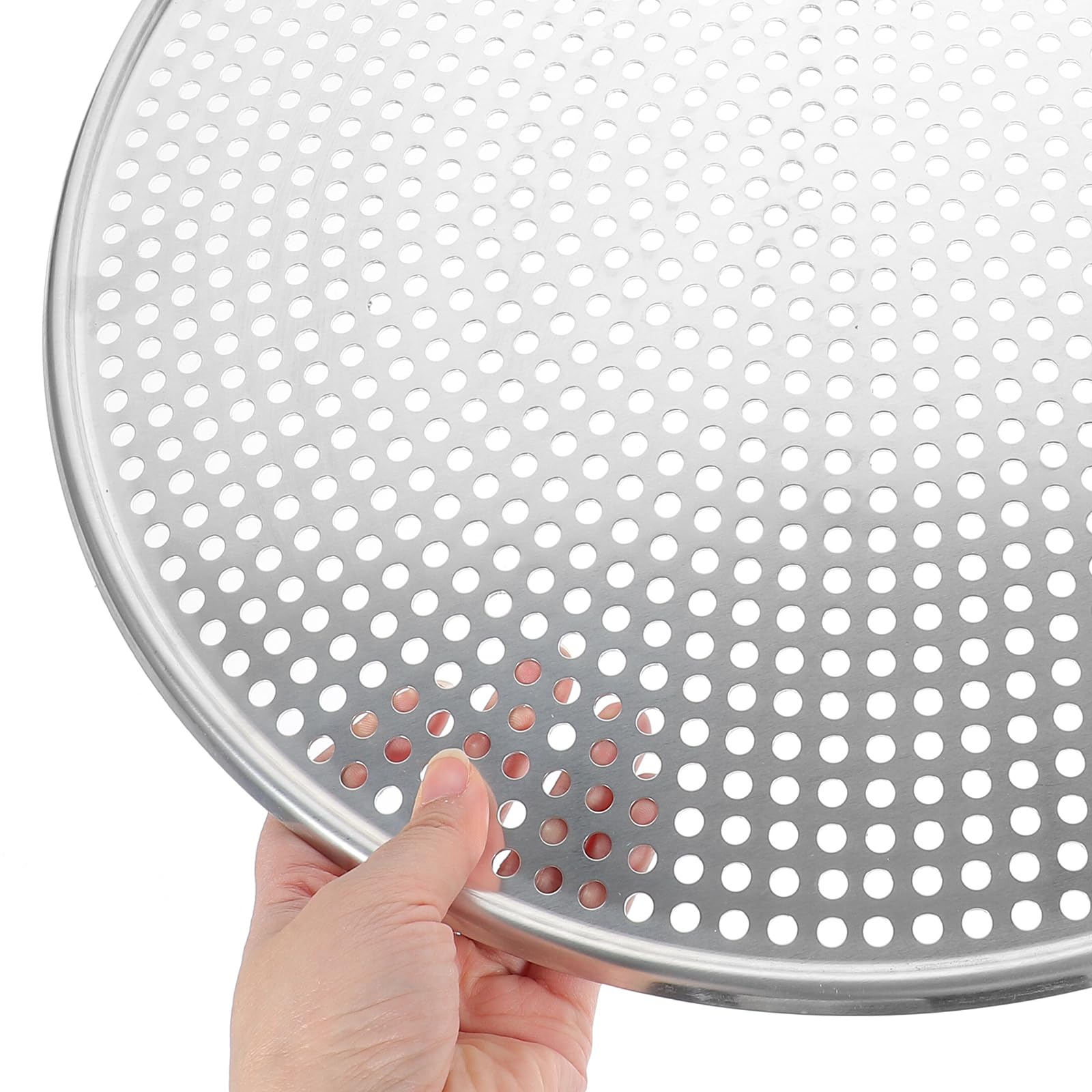 Happyyami Stainless Steel Pizza Pan With Holes 16Inch Round Mesh Pizza Baking Screen Pizza Tray Pizza Crisper Tray Bakeware For