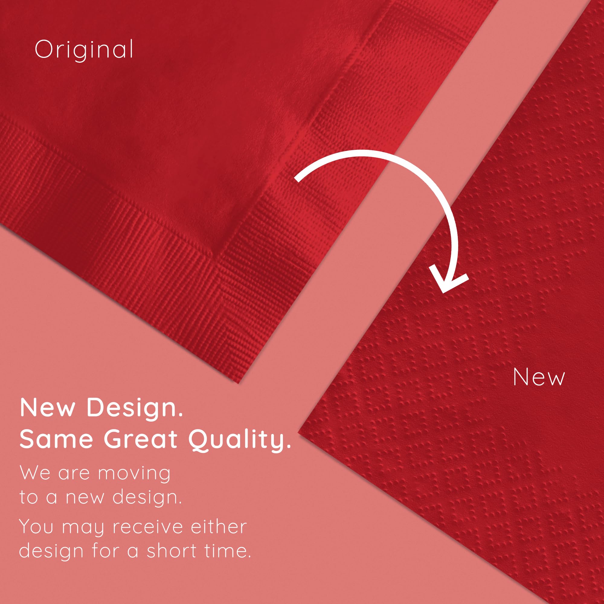 Creative Converting 200-Count Touch Of Color Paper Beverage Napkins, Classic Red