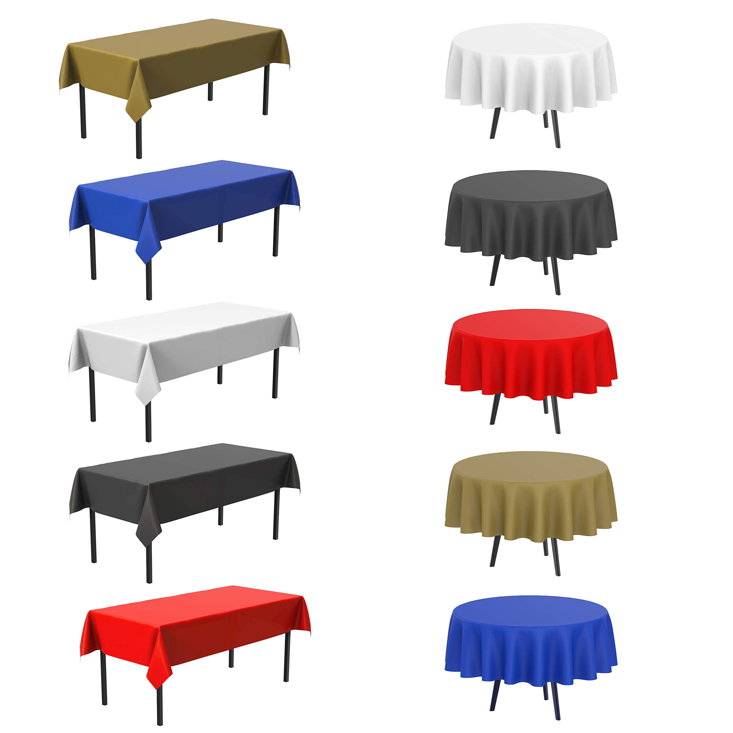 Plastic Tablecloth Disposable Blue (12 Pack) Bulk - Ultra Heavy Duty Table Cloth Rectangle (54    X 108   ) 6 Foot Or 8 Foot Tab