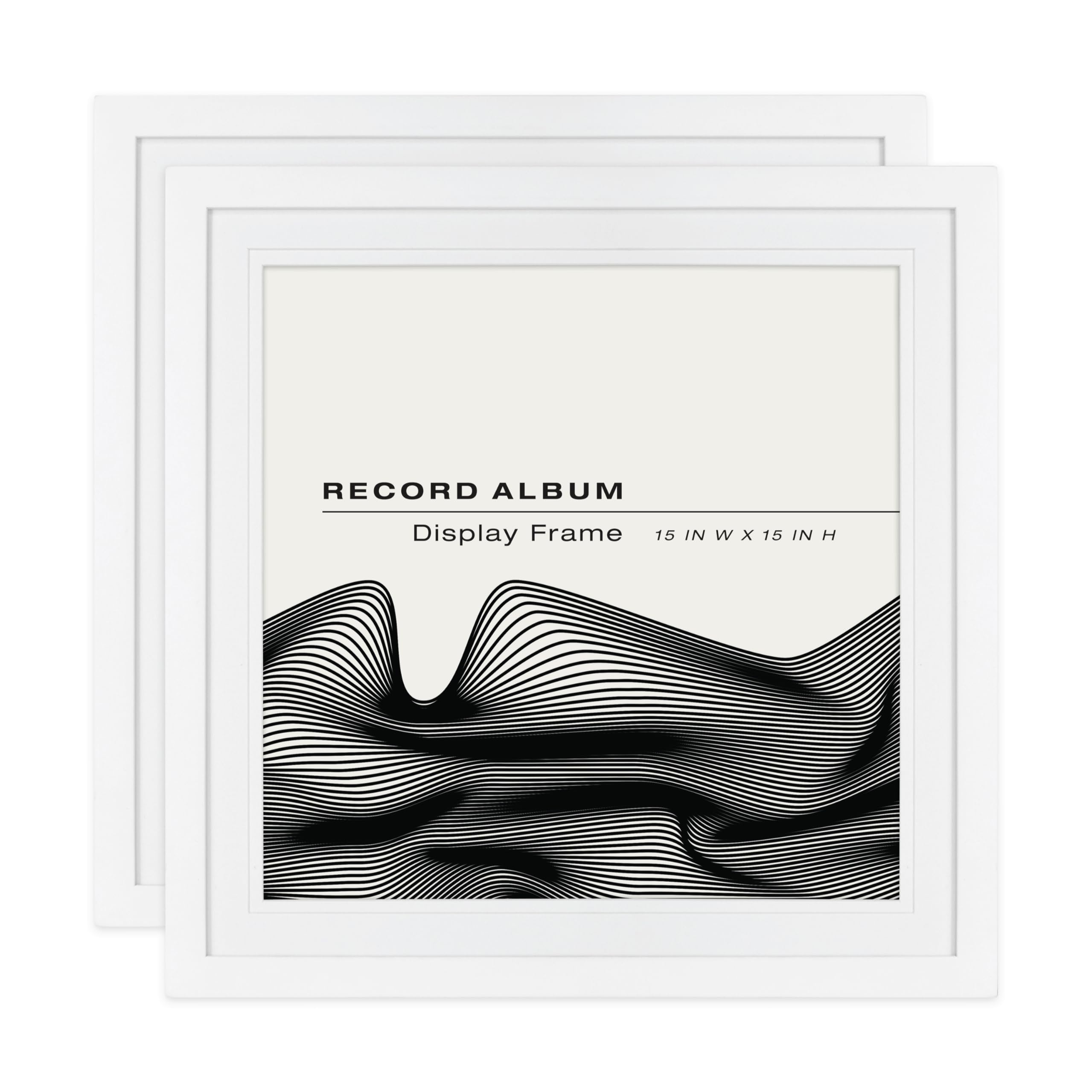 MCS 15x15 White Record Album Frame, Wall Hanging Picture Frame for Photes & Art Prints (2-Pack)