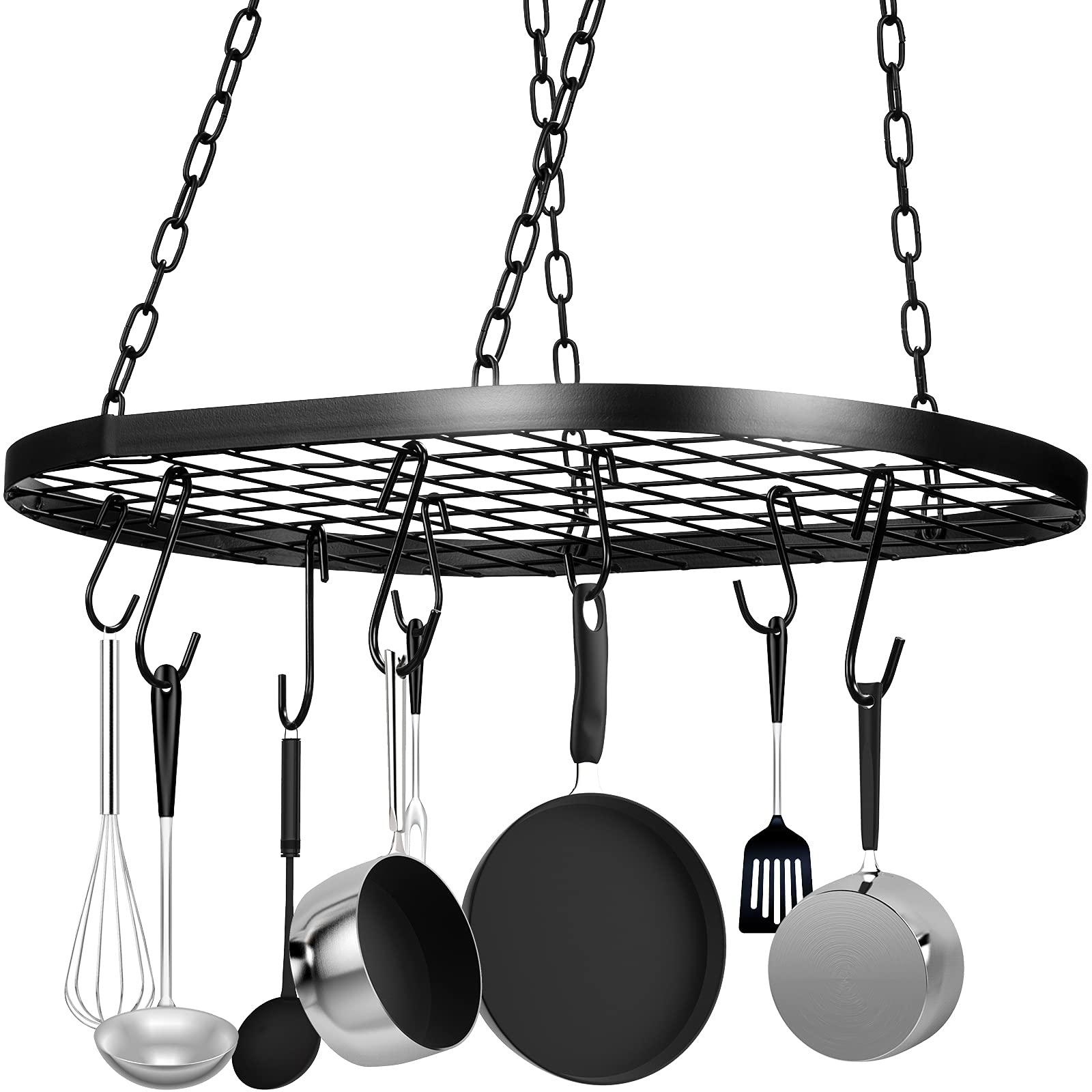 20 Inch Pots And Pans Organizer Hanging Pot Rack Pot And Pan Organizer With 20 S Hooks For Home, Restaurant, Kitchen Cookware, U