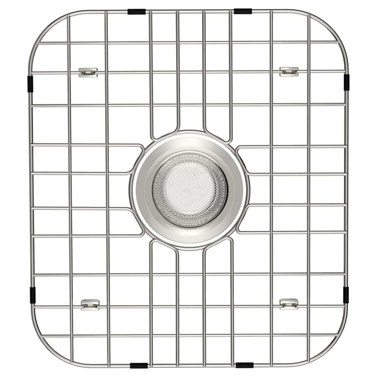 Alonsoo Sink Protectors For Kitchen Sink Stainless Steel Sink Grid, Sink Rack For Bottom Of Sink 13.2''L?1.6''W With Center Drai
