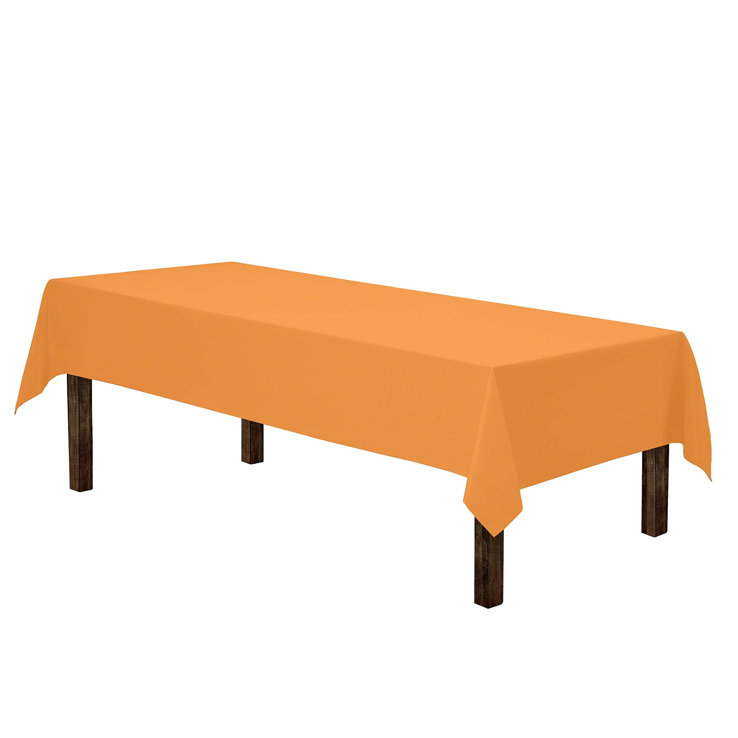 Gee Di Moda Rectangle Tablecloth - 60 x 126 Inch Orange Table Cloth for 8 Foot Rectangle Table - Heavy Duty Washable Fabric - fo