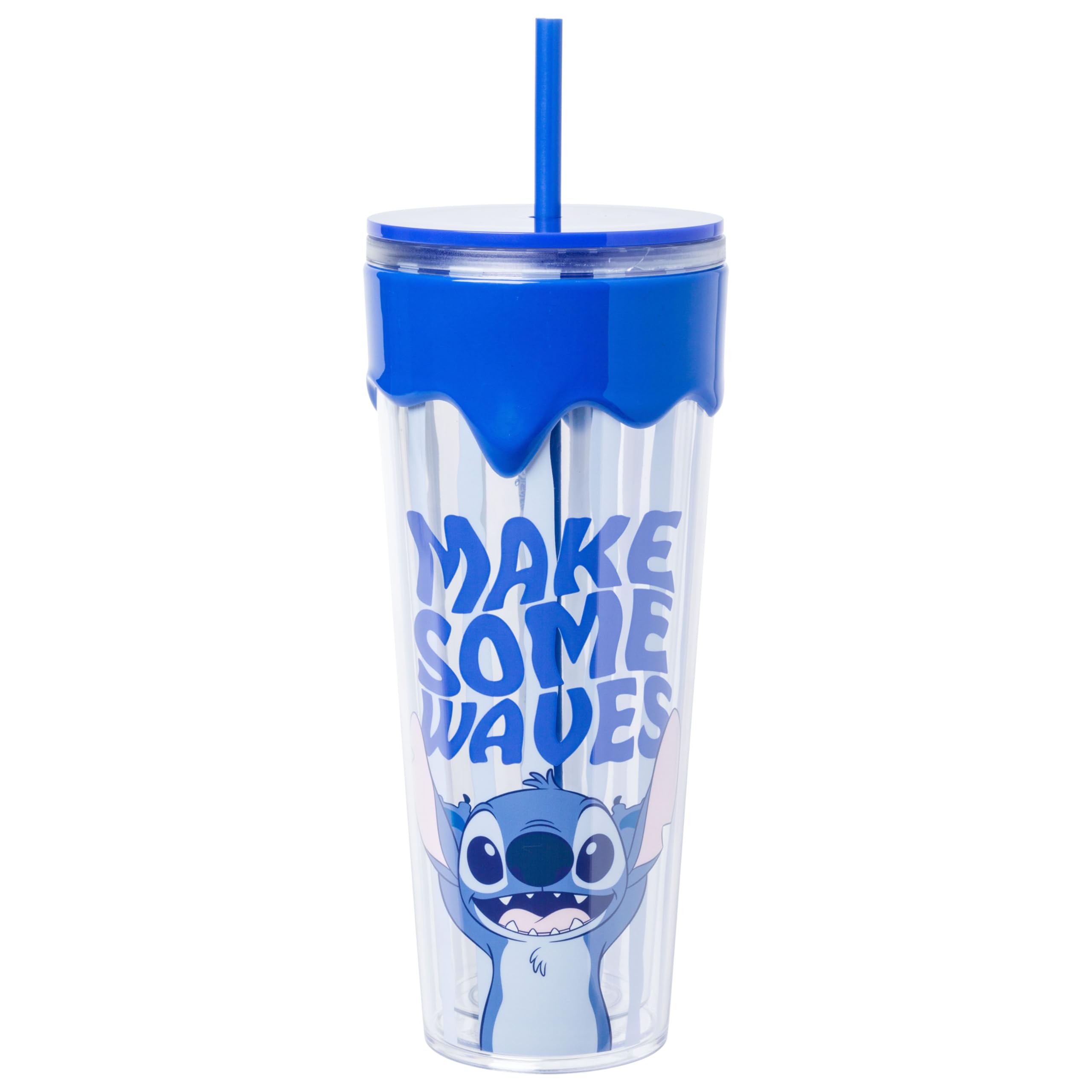 Silver Buffalo Disney Lilo and Stitch Make Some Waves 3D Sculpted Drip Tumbler, 26 Ounces