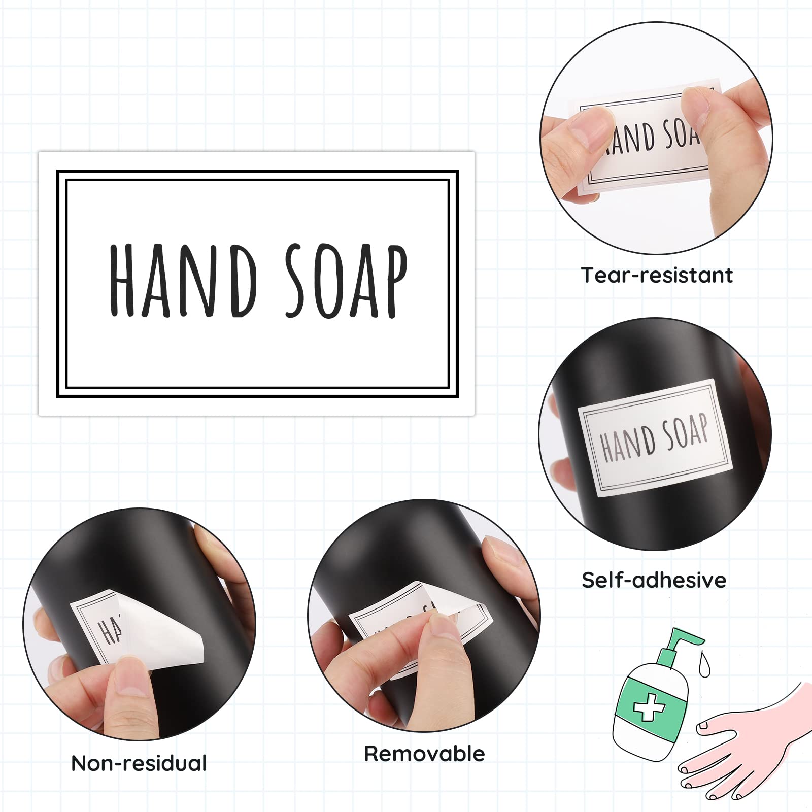 Segbeauty Waterproof Labels For Bottles, 36Pcs Laundry Labels Bathroom Labels For Organizing, Self-Adhesive Removable Cleaning L