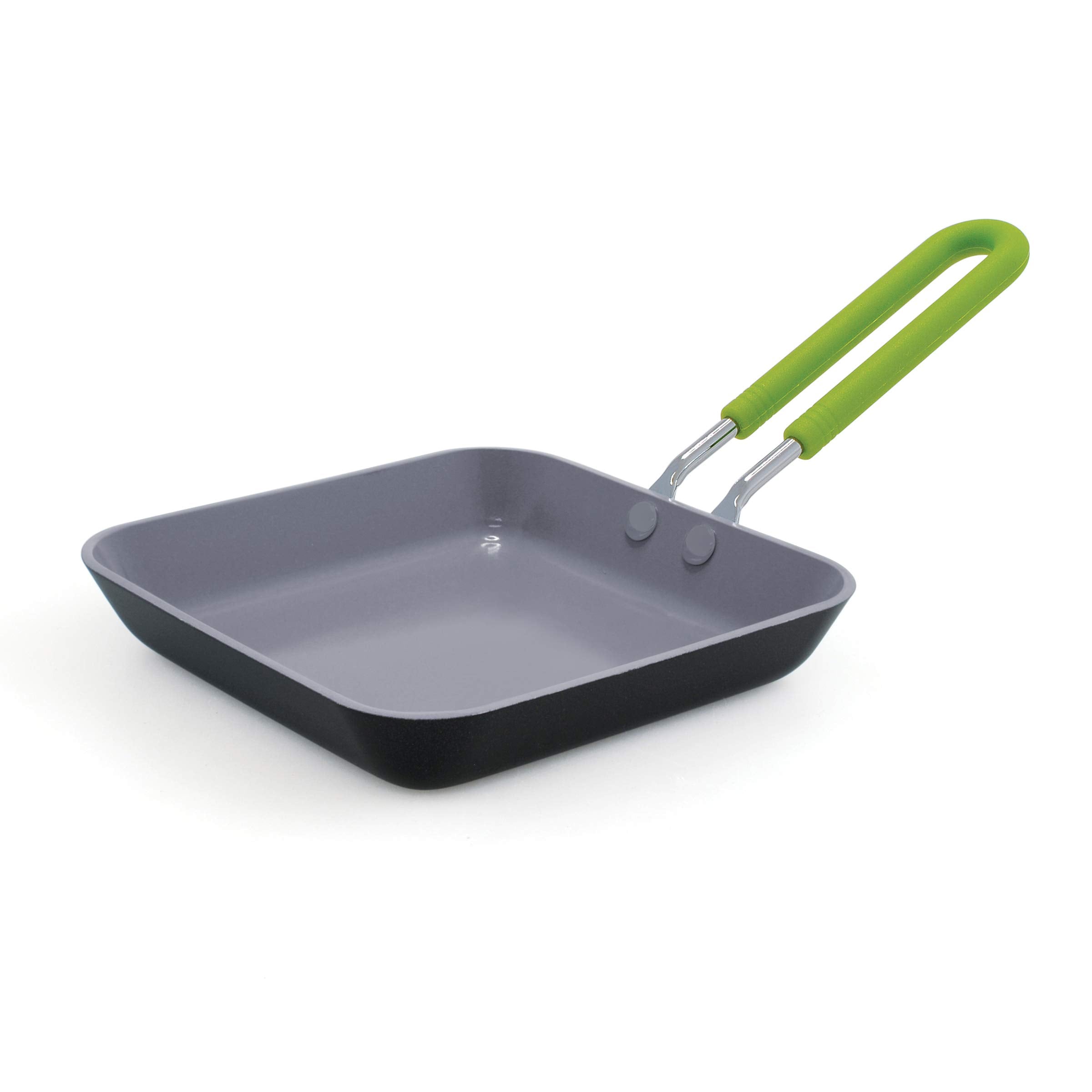 Greenpan Mini Healthy Ceramic Nonstick, 5inch Square Egg Pan, Pfasfree, Dishwasher Safe, Stay Cool Handle, Black