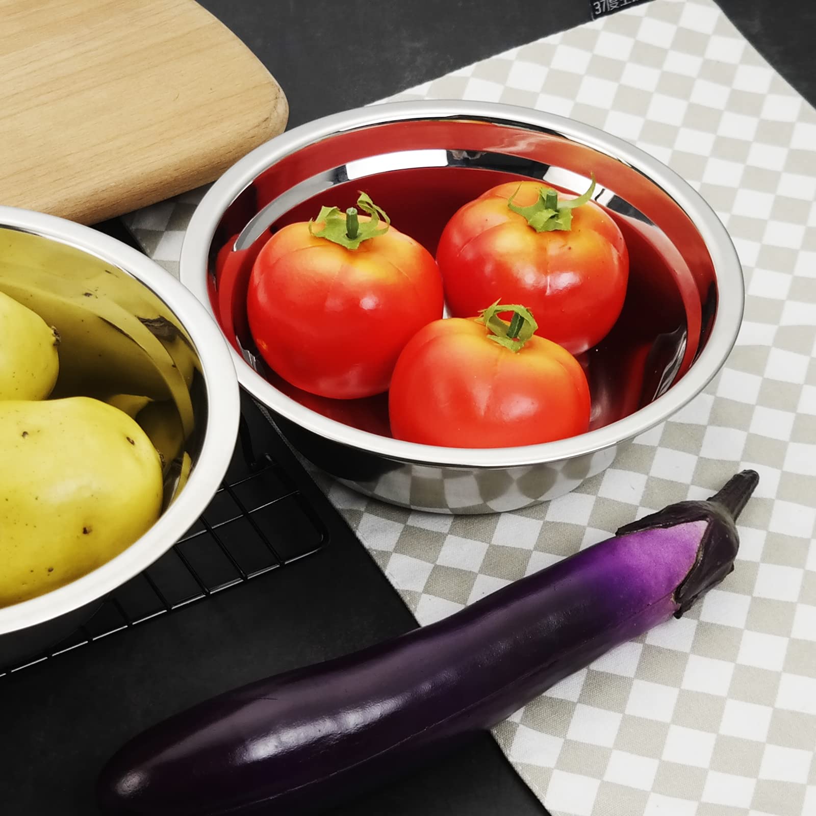 Buyitt Salad Mixing Bowls, Stainless Steel Serving Bowl, Set Of 6