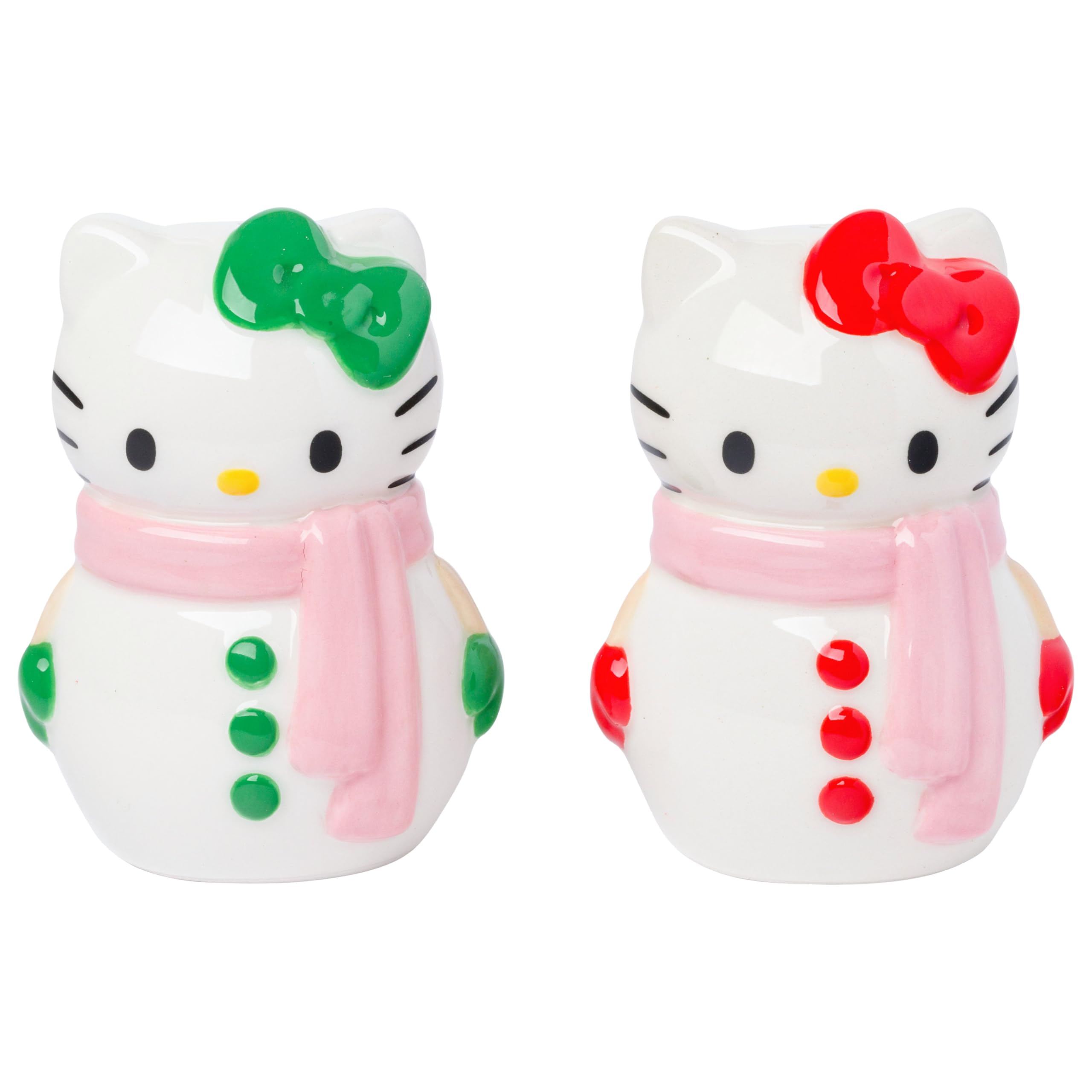 Silver Buffalo Sanrio Hello Kitty Snowman Ceramic Salt and Pepper Shaker Set, 5    x 2    x 3.5   