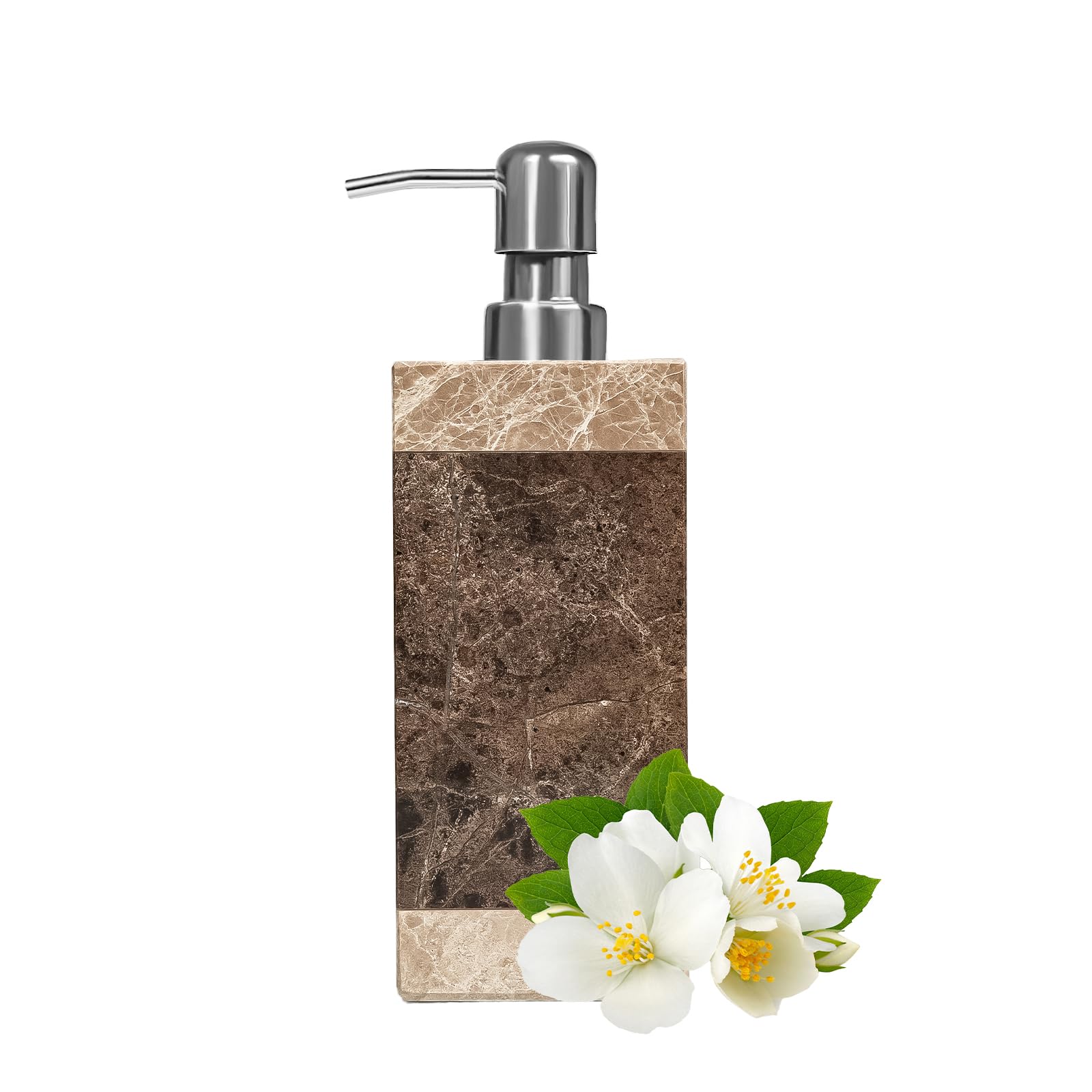 Amaauto Marble Soap Dispenser, Lotion&Hand Soap Dispenser With Stainless Steel Pump For Bathroom Kitchen Countertop, 8 Ounces So