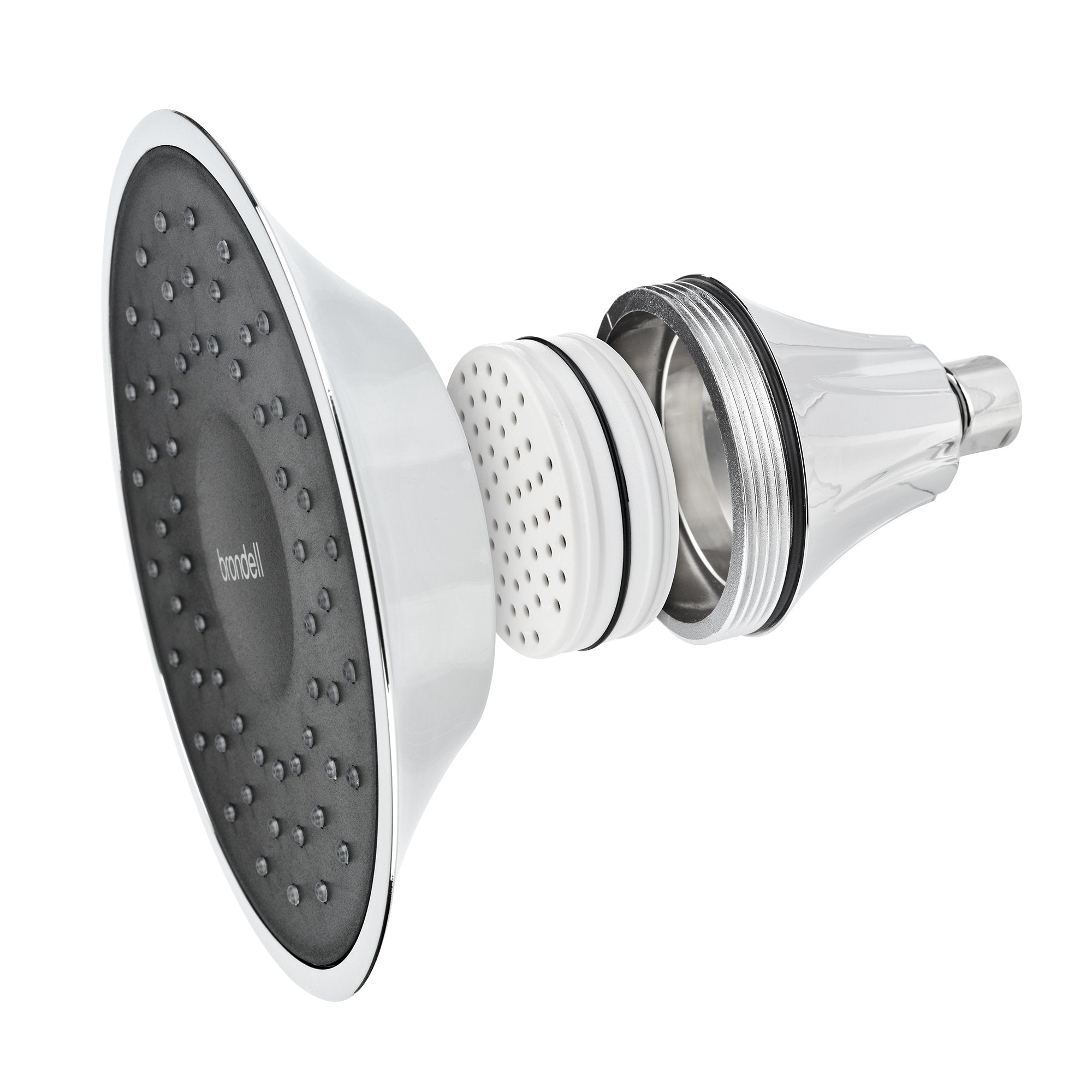 Vivaspring Filtered Shower Head Fsh25-Cb In Chrome Finish With Obsidian Face And Wide Rain Spray | For Softer Skin And Hair | 6