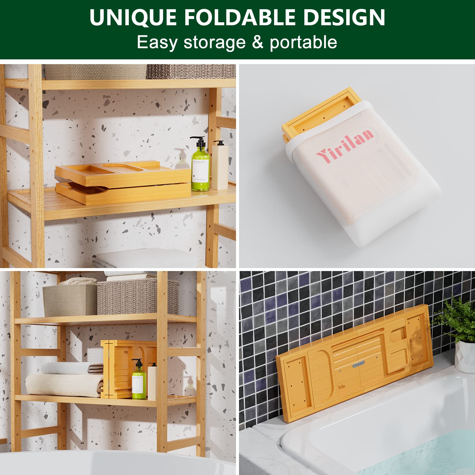 Premium Bathtub Tray Caddy - Expandable Bath Tray - Unique House Warming Gifts, New Home, Anniversary & Wedding Gifts For Couple