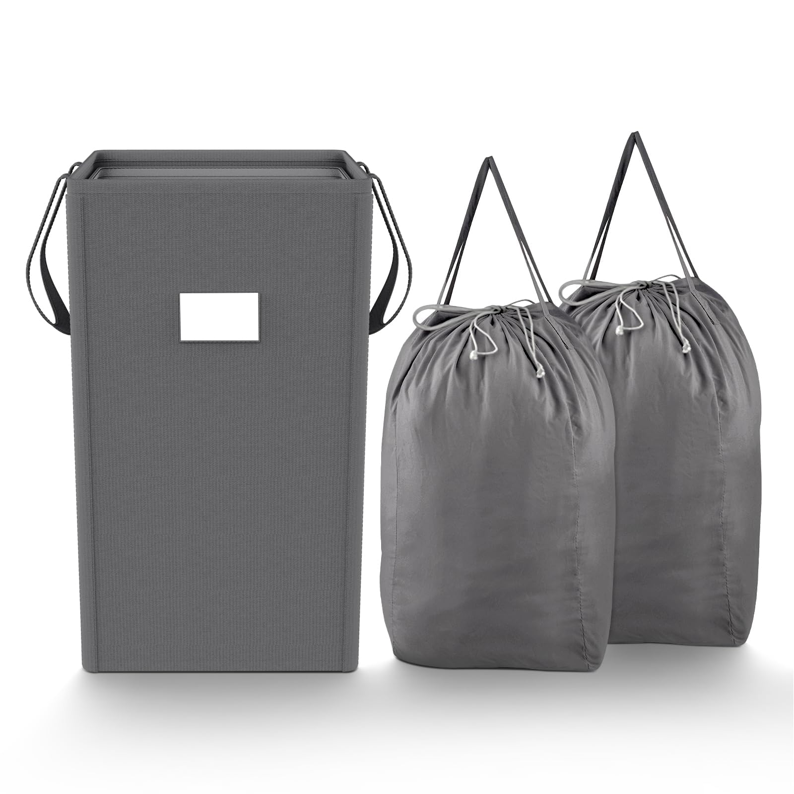 MCleanPin 210L Laundry Hamper Collapsible with 2 Washable Laundry Bags, Dirty Clothes Hamper,Laundry Basket with Handles Foldabl