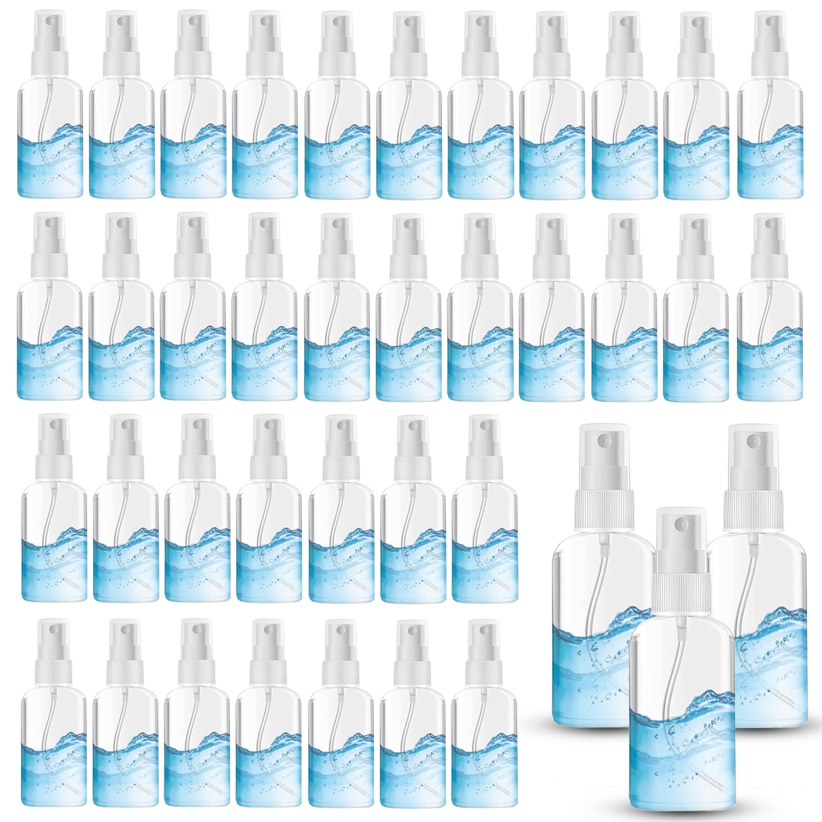 Aodestiny 100Pcs 1Oz/30Ml Small Spray Bottle, Clear Fine Mist Spray Bottle Mini Empty Hair Spray Bottle, Plastic Refillable Cosm