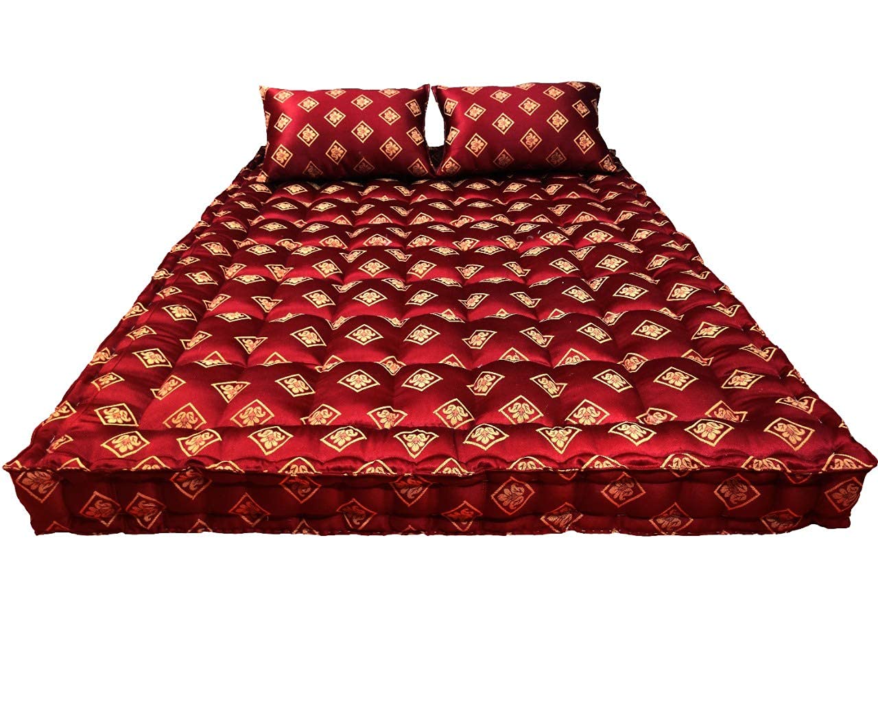 VG MATTRESS  Organic Silk Cotton Kapok Ilavam Panju Queen Size Mattress, 6.5 x 5 ft / 78 x 60 x 6 Inches with 2 Pillows,[Panipa