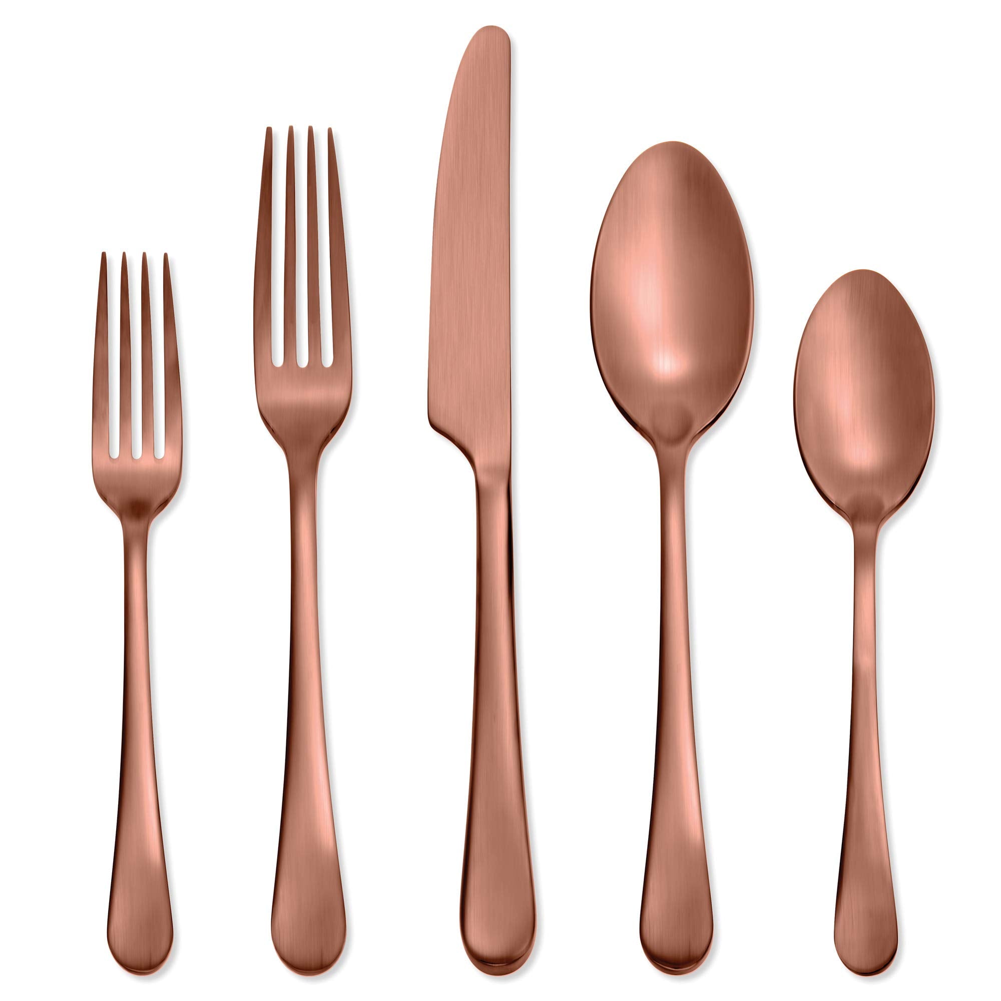 Hampton Forge Skandia Mirabella Satin Flatware Set, 20 Piece, Copper