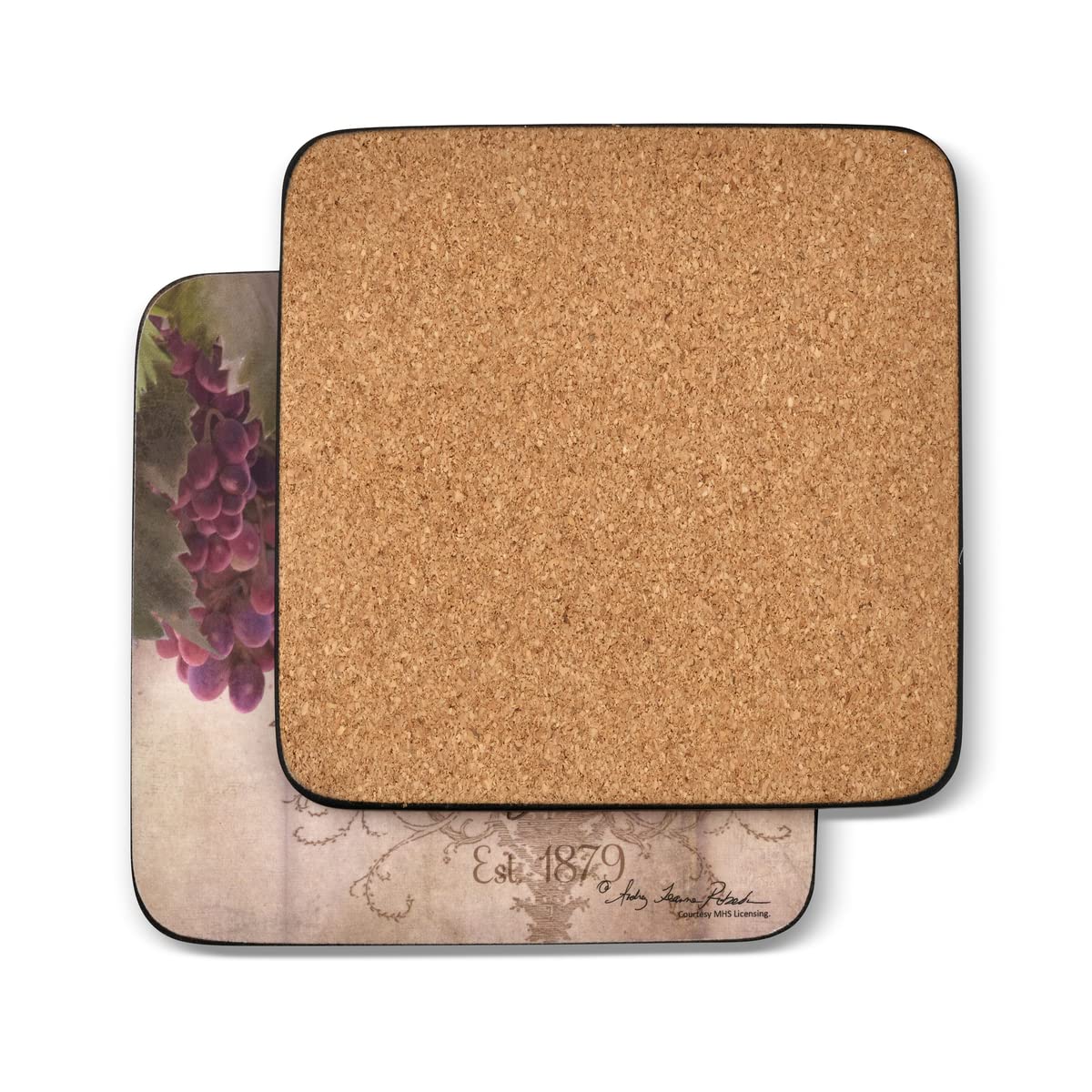 Pimpernel Tuscan Vineyard Collection Coasters | Set Of 6 | Cork Backed Board | Heat And Stain Resistant | Drinks Coaster For Tab