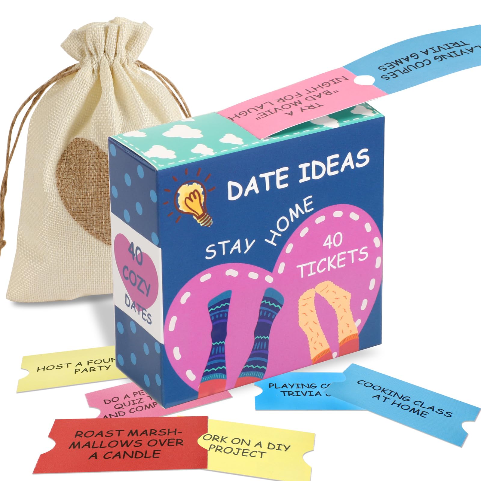 JULEASEL 40 Couples Date Night Ideas Tickets for Him or Her, Fun Coupons Date Ideas for Boyfriend, Fianc Husband, Newlyweds-Roma