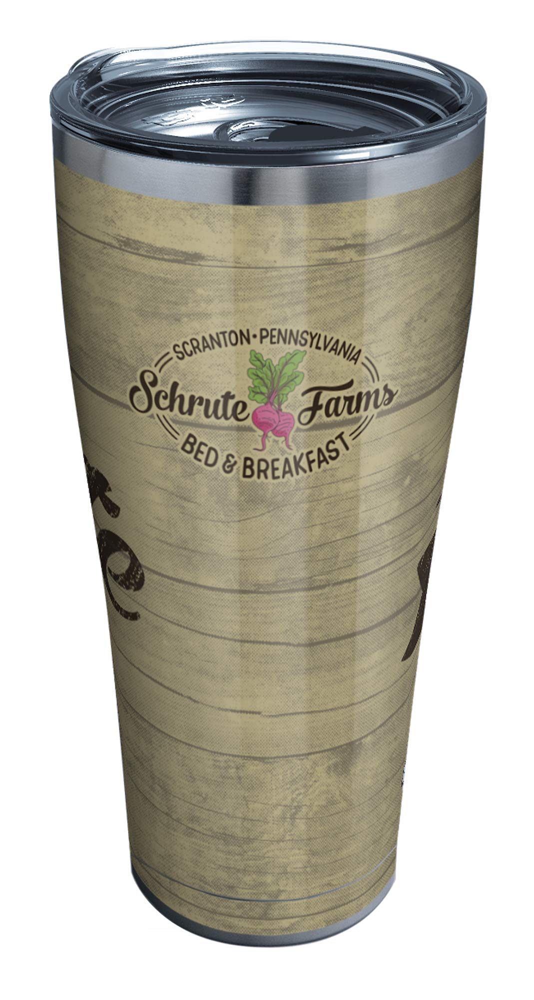 Tervis The Office Schrute Farms Triple Walled Insulated Tumbler Travel Cup Keeps Drinks Cold & Hot, 30Oz Legacy, Stainless Steel