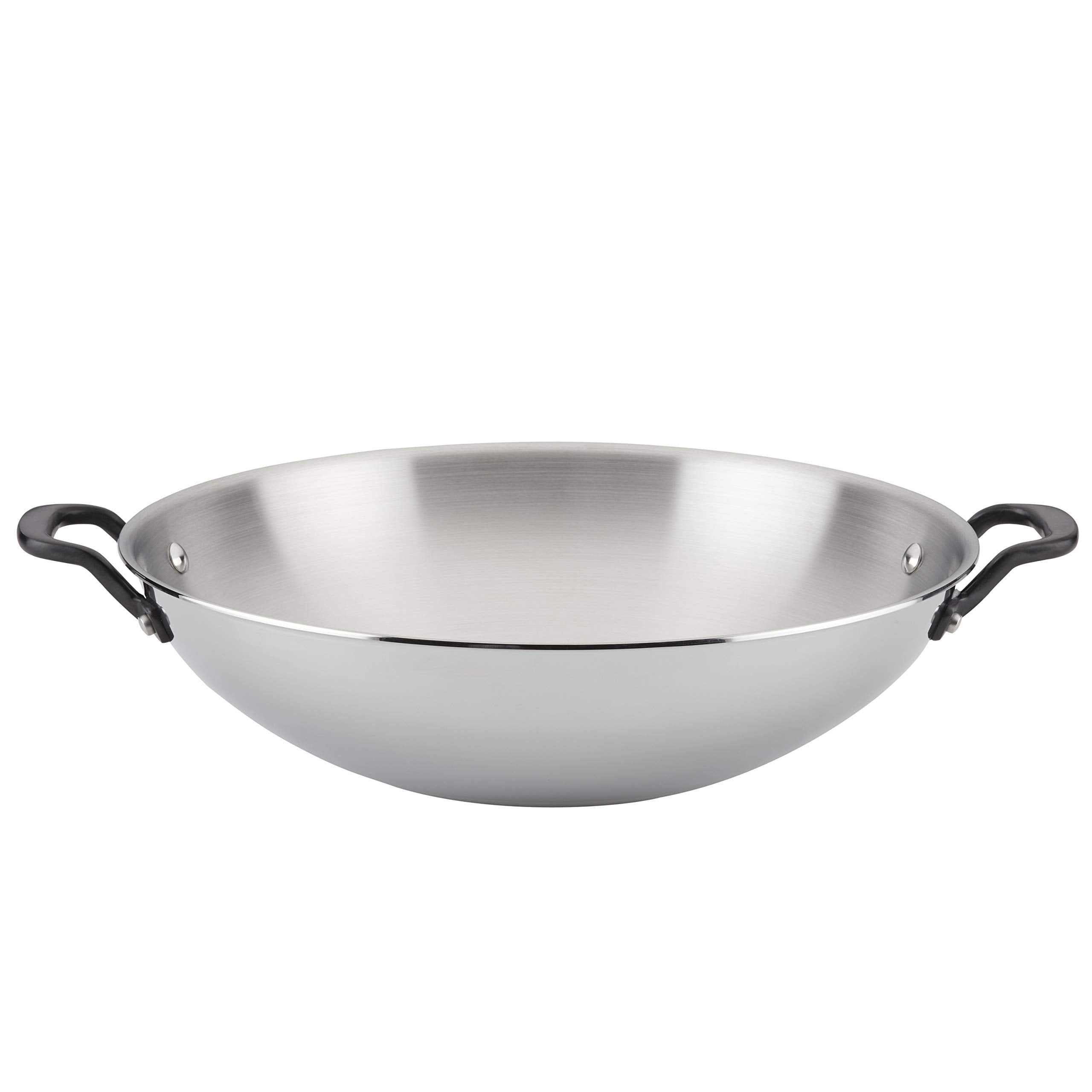 KitchenAid 5-Ply Clad Polished Stainless Steel Wok,15 Inch
