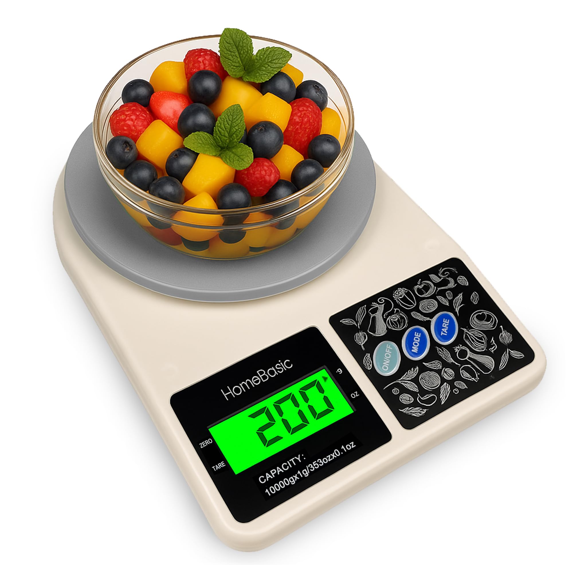 Homebasic Digital Kitchen Weighing Scale 10Kg: High-Precision 1G Accuracy | Tare Function, Lcd Display, Multi-Unit (G, Oz) Porta