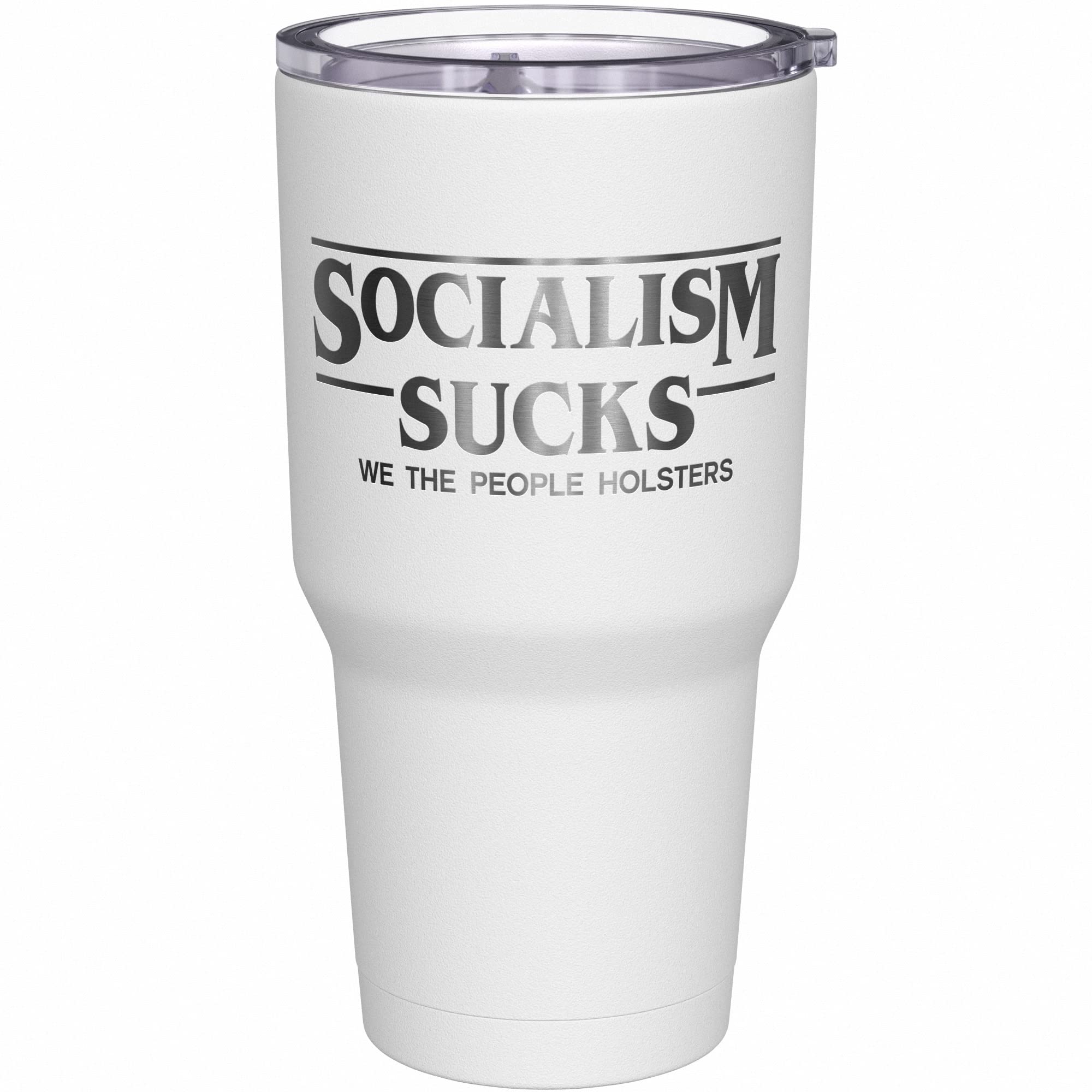 We The People Holsters - Socialism Sucks - Conservative Travel Mug - American Flag Coffee Travel Mug - Conservative Tumbler - Double Insulated Tumbler - 30 oz
