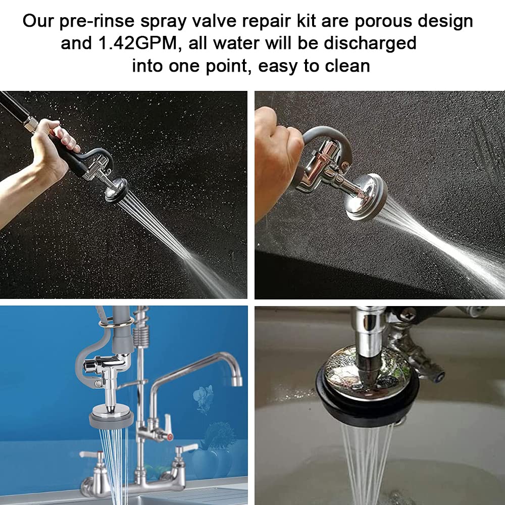 Kollniun Pre-Rinse Spray Valve Repair Kit For Most Commercial Sink Faucet Dish Sprayer Touch On Kitchen Sink Faucets 1.42 Gpm Sp