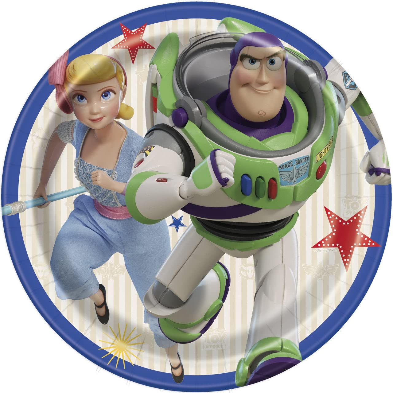 Unique Multicolor Disney Toy Story 4 Round Dessert Plates (7'') 8 Count - Perfect Tableware For Kids' Birthday Celebrations & Th