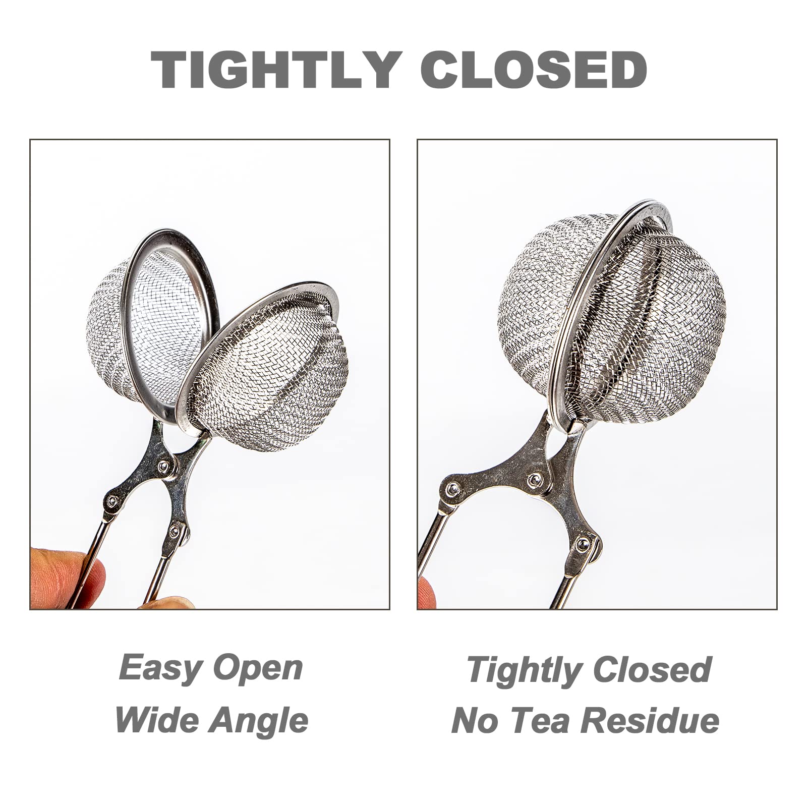 Snap Ball Tea Strainer  Exptolii 2 Pack Stainless Steel Tea Infuser Filter with Handle for Loose Leaf Tea  Spices  Seasonings