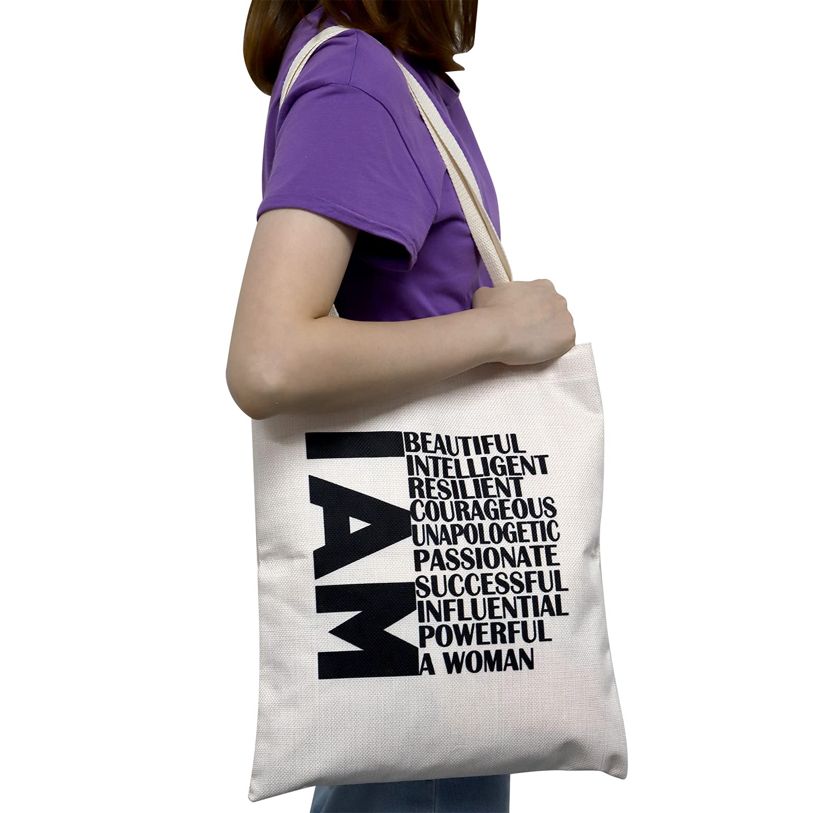 Girl Power Gift Feminist Gift Women Empowerment Shopping Handbag I Am A Woman Canvas Reusable Tote Bag Motivational Inspiring Gi