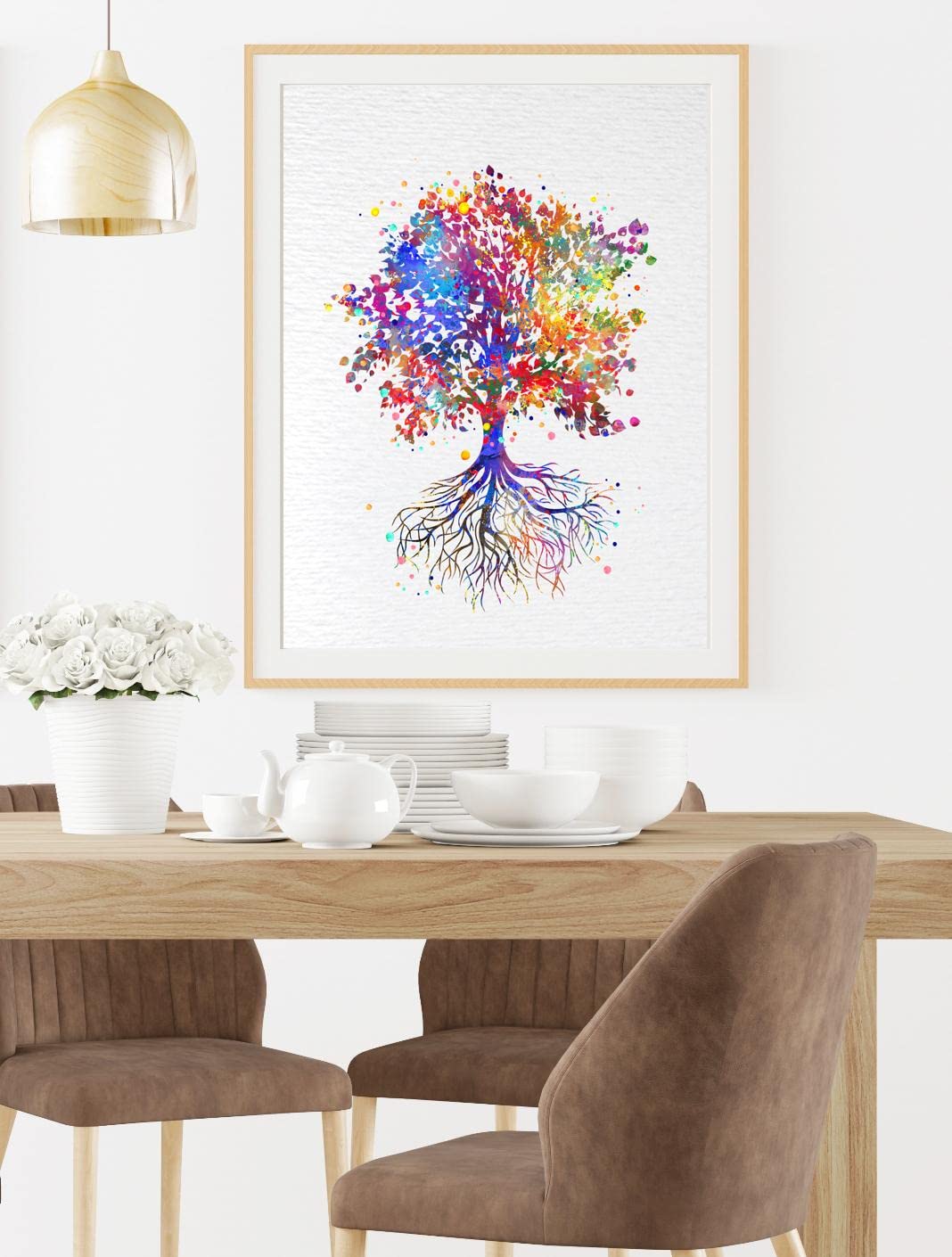 Dignovel Studios 8X10 Unframed Tree Nature Love Watercolor Art Print Poster Archival Fine Art N338