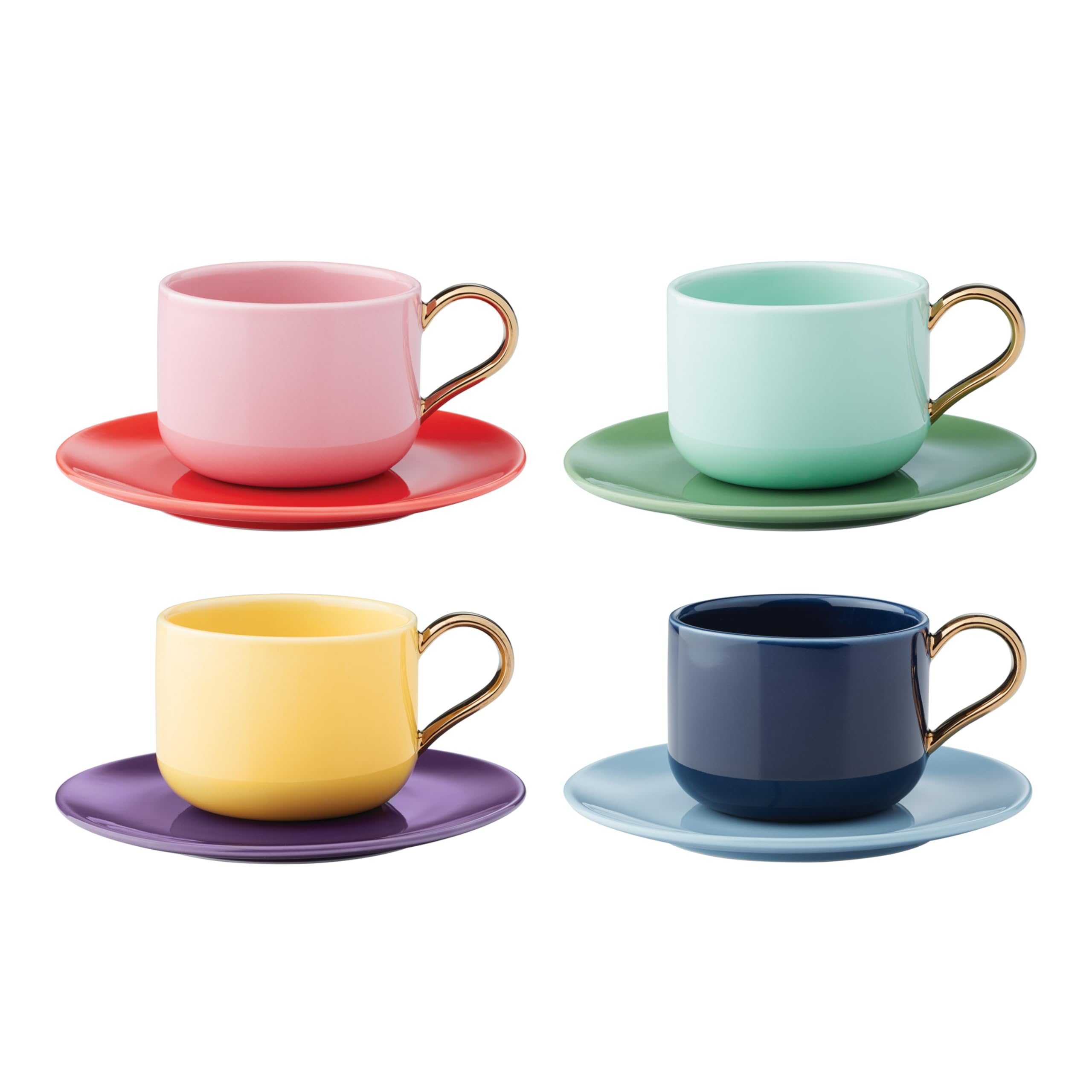 kate spade new york Make It Pop Drinkware Collection, Cup & Saucer Sets, Multicolor 8-Piece Set