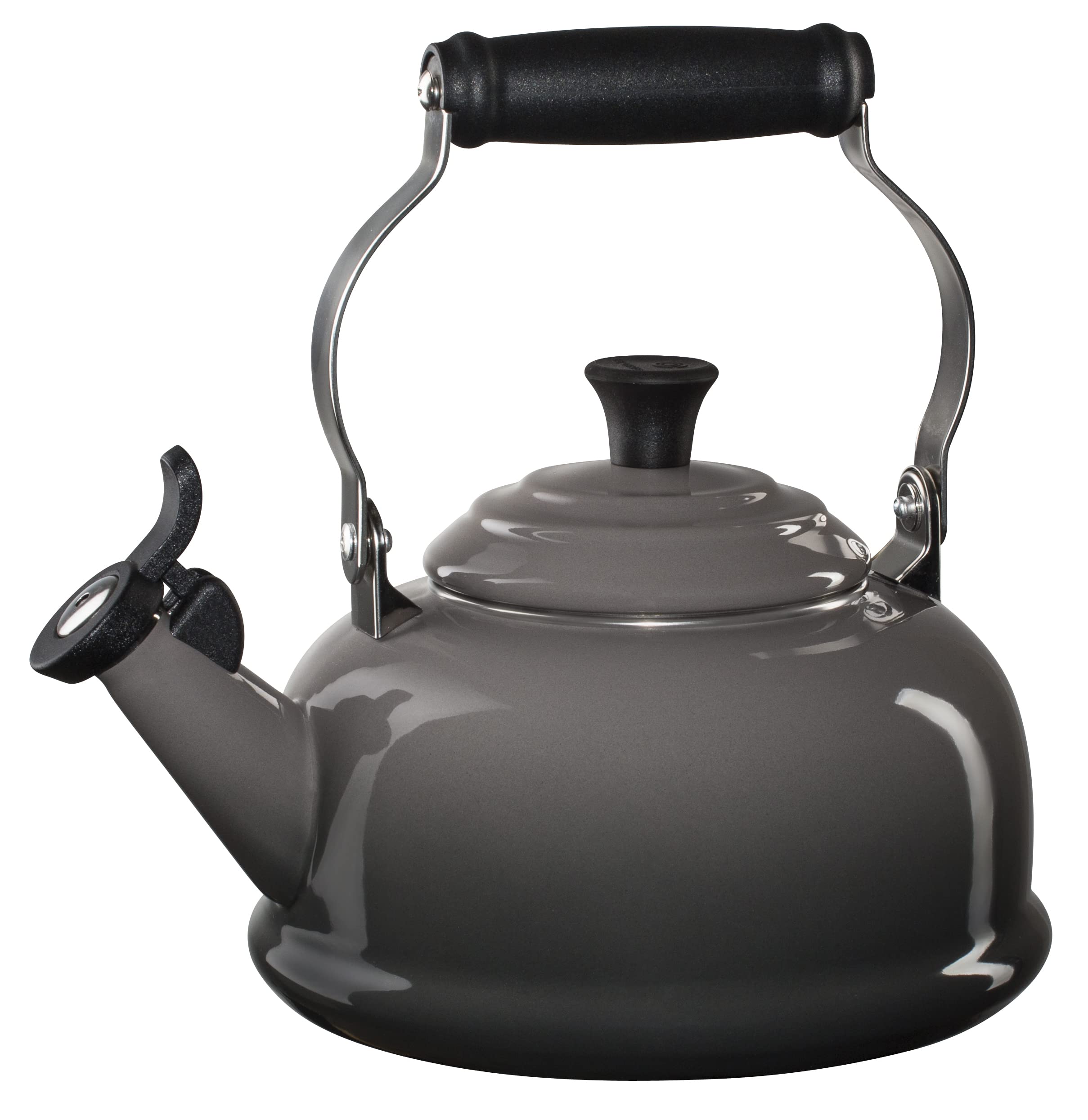 Le Creuset Enamel On Steel Whistling Tea Kettle, 1.7 Qt., Oyster