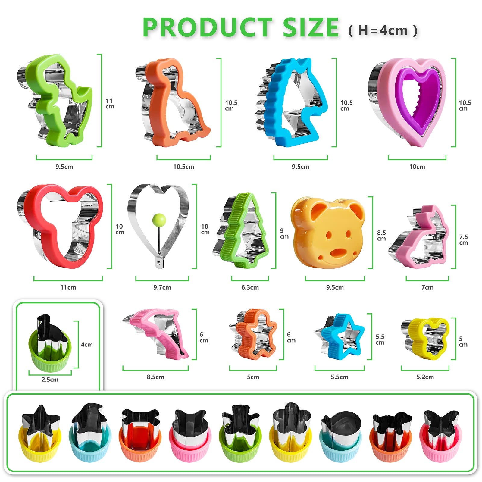 Sandwich Cutter and Sealer Set  Cookie Cutter set for Kids 53pcs  Mini Cookie Stamp Mold  Vegetable Fruit Cutter Molds  DIY and Food Decoration Tools for Kids Children