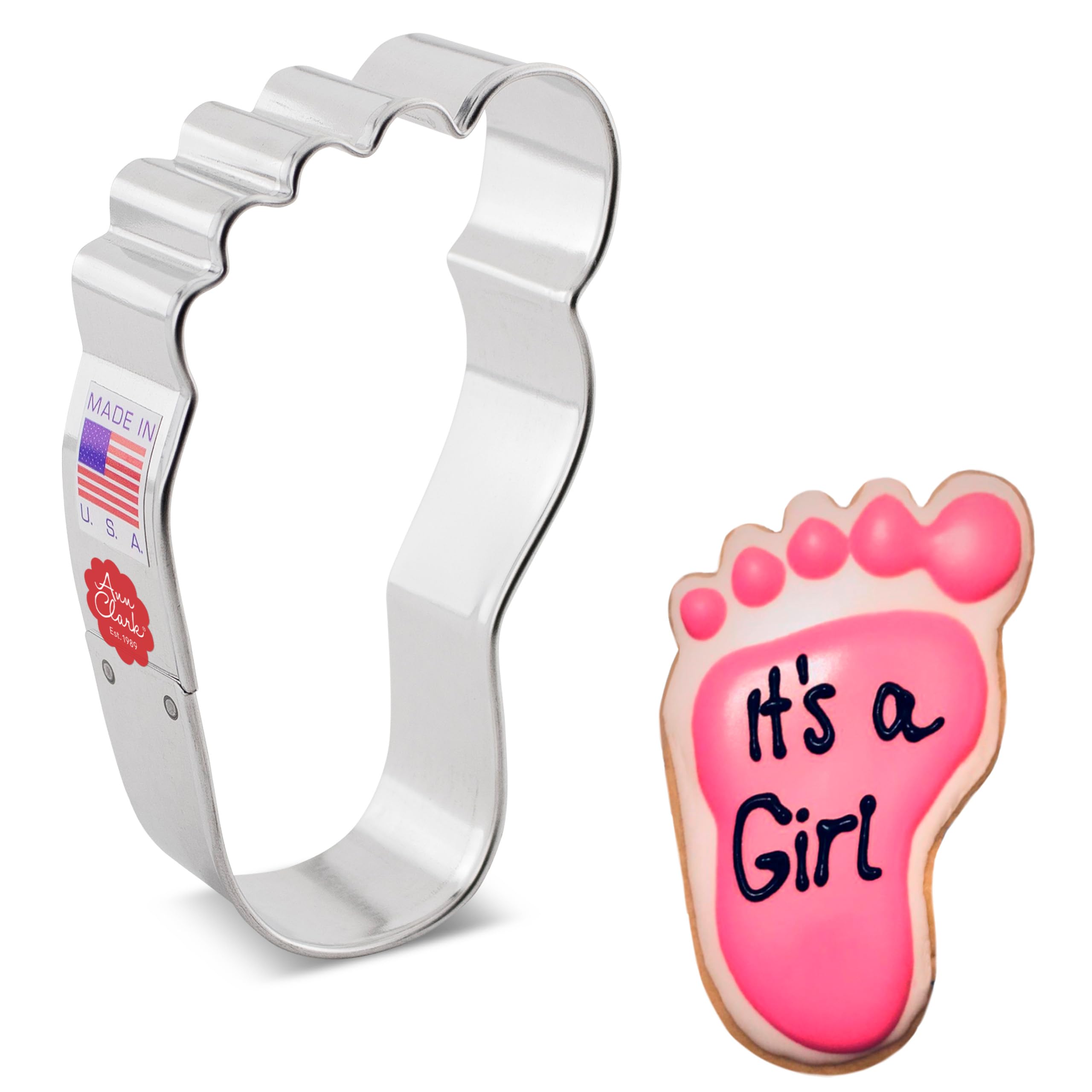 Foot/Footprint Cookie Cutter, 3.75'' Made In Usa By Ann Clark
