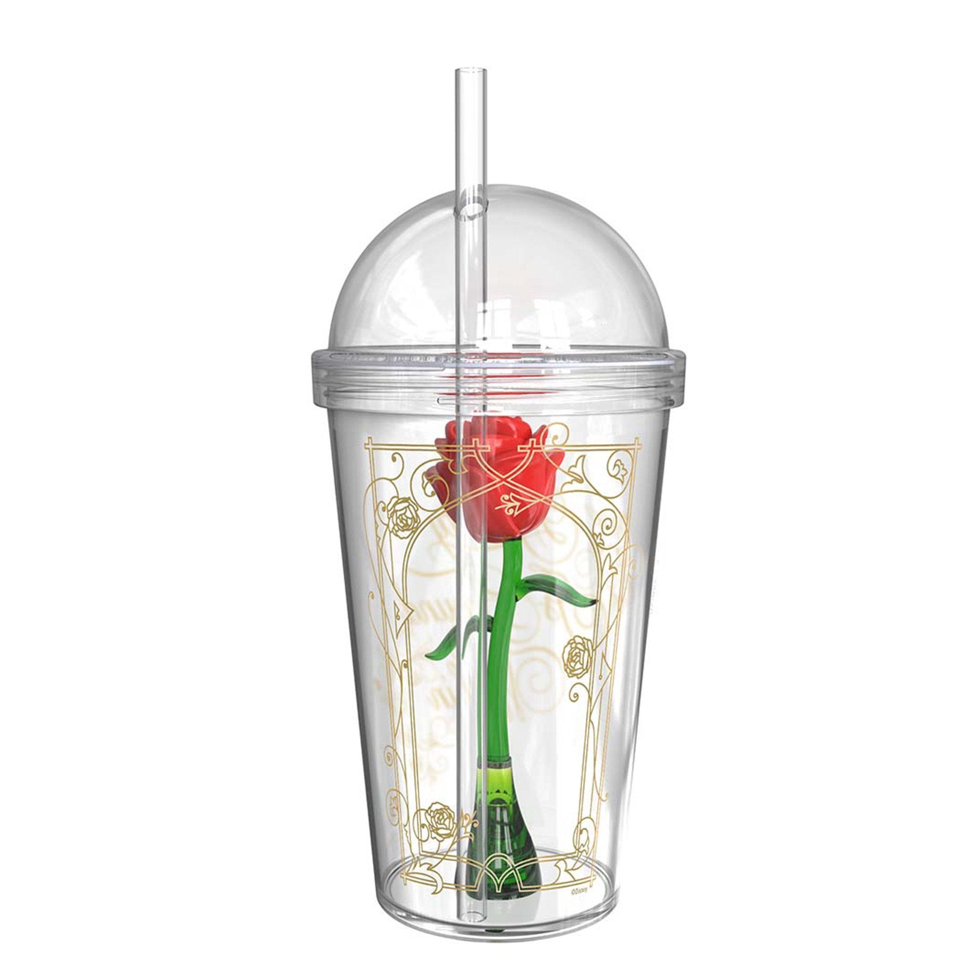 Zak Designs Beauty And The Beast Kid'S Tumbler, 1 Count (Pack Of 1), Red,Green