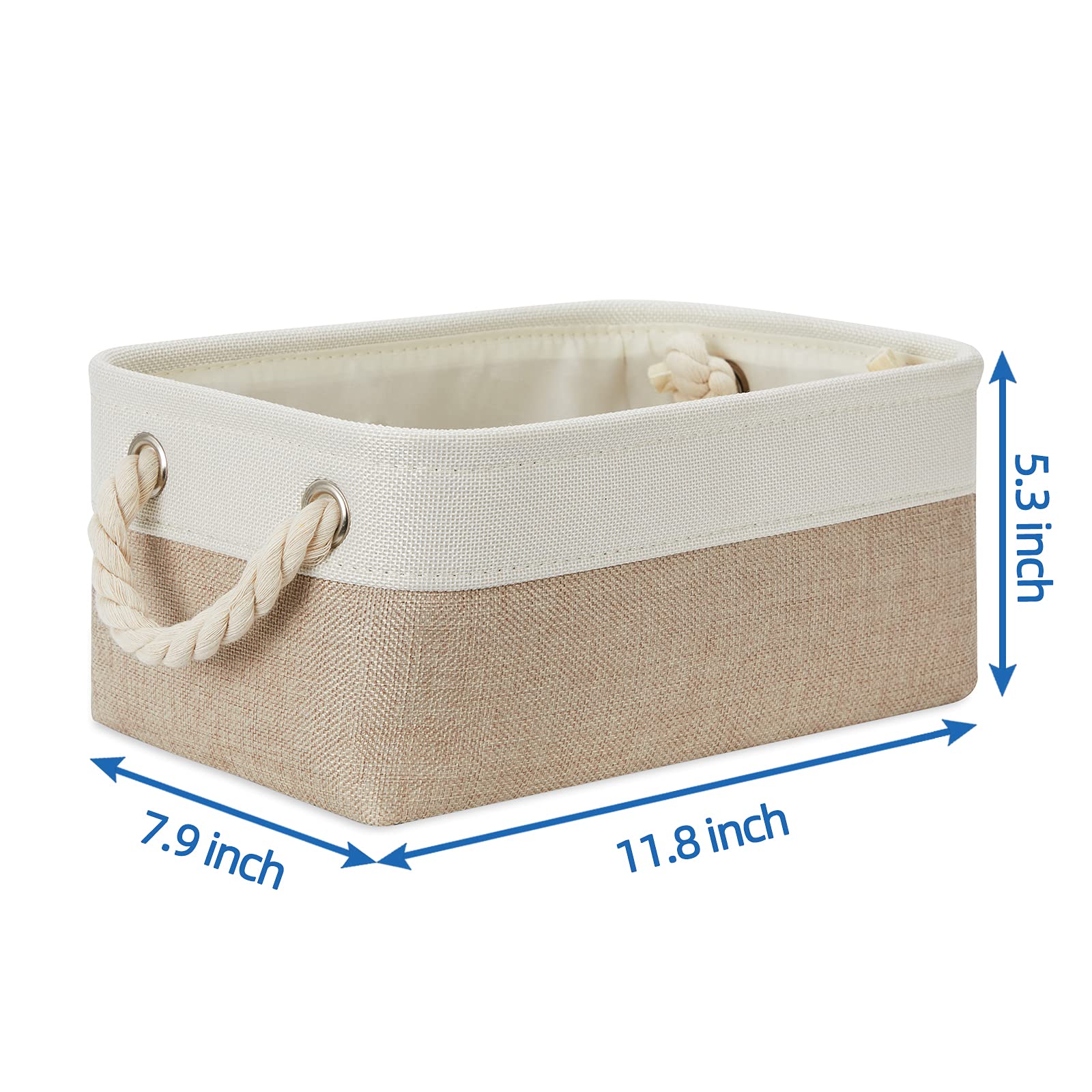 Temary Small Fabric Storage Baskets 6 Pcs Decorative Baskets Bins For Gifts Empty Foldable Storage Baskets With Handles For Orga
