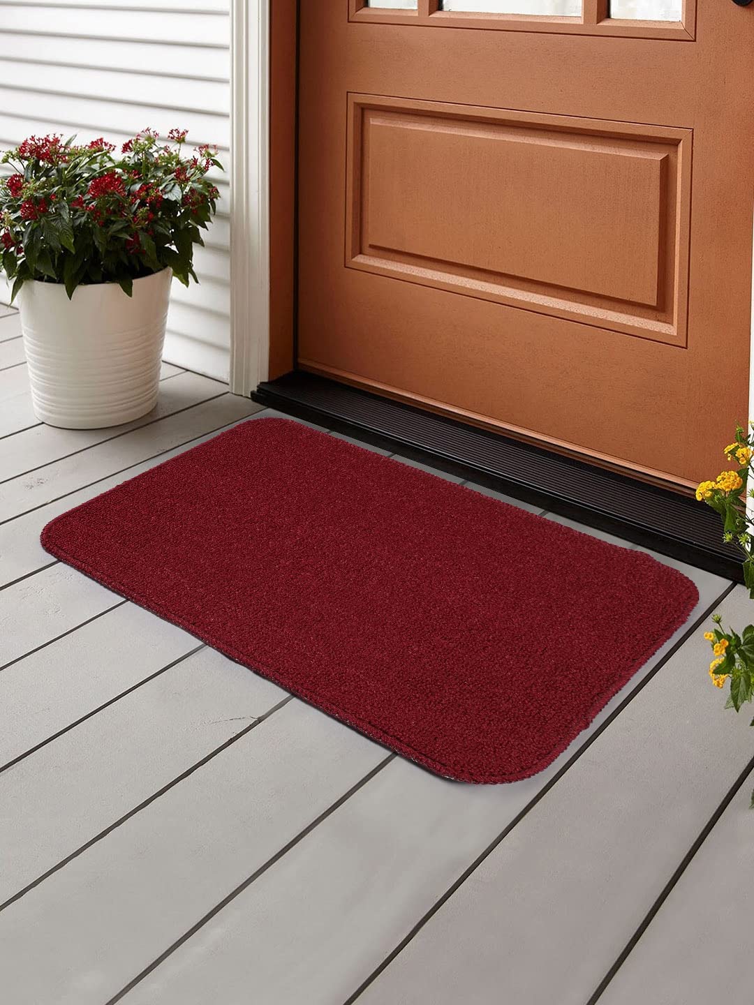 Saral Home Rectangular Solid Soft Pp Yarn Durable & Washable Multipurpose Doormat For Home/Kitchen/Living Area/Office Entrance W
