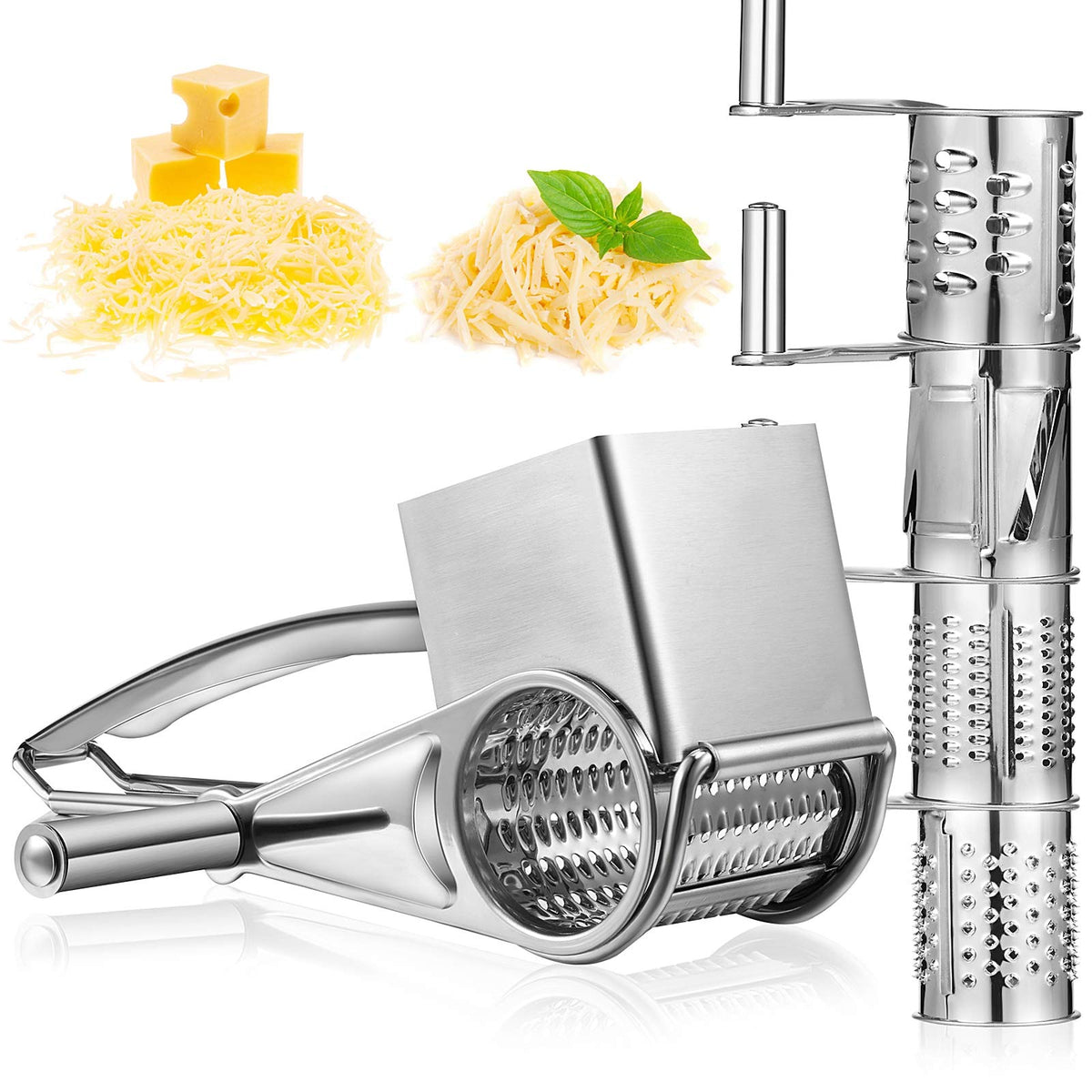 Honoson Stainless Steel Rotary Grater Handheld Rotary Grater Handheld ...